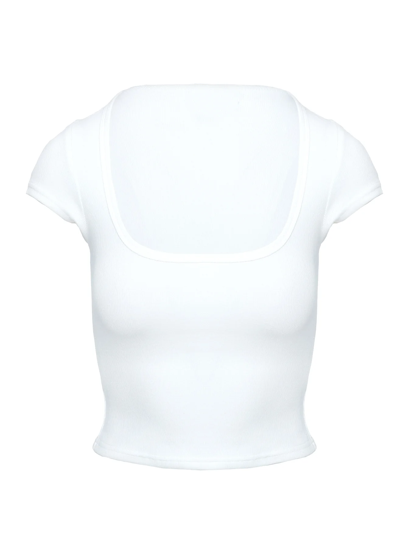 Baseline Square Neck Rib Top White