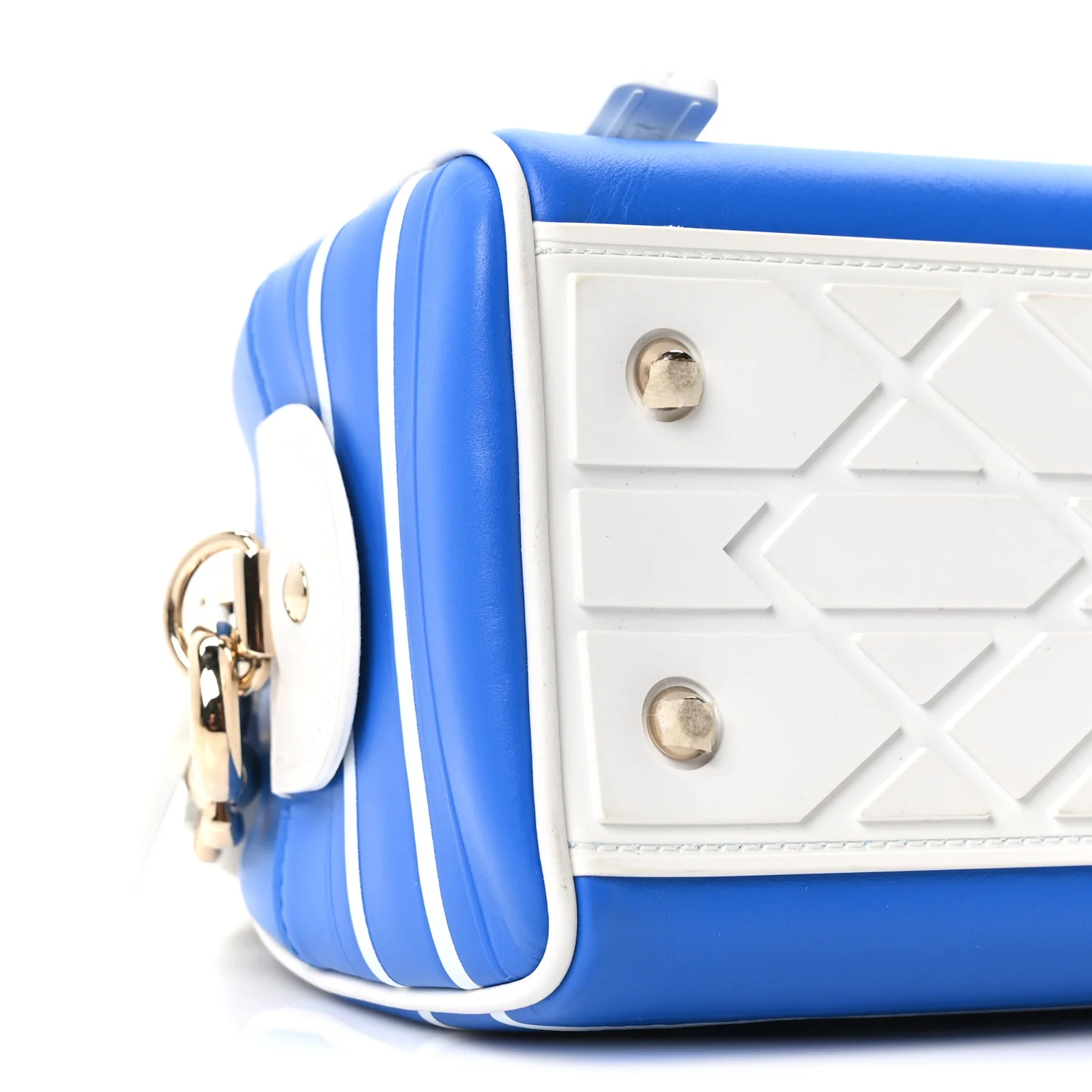 Calfskin Small Dior Vibe Zip Bowling Bag Blue - Top Club