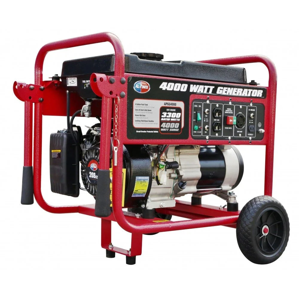 4000 Watt Generator APGG4000, 4000W Portable Generator for Home Use Power Backup, RV Standby, Hurricane Damage Restoration Power Backup.