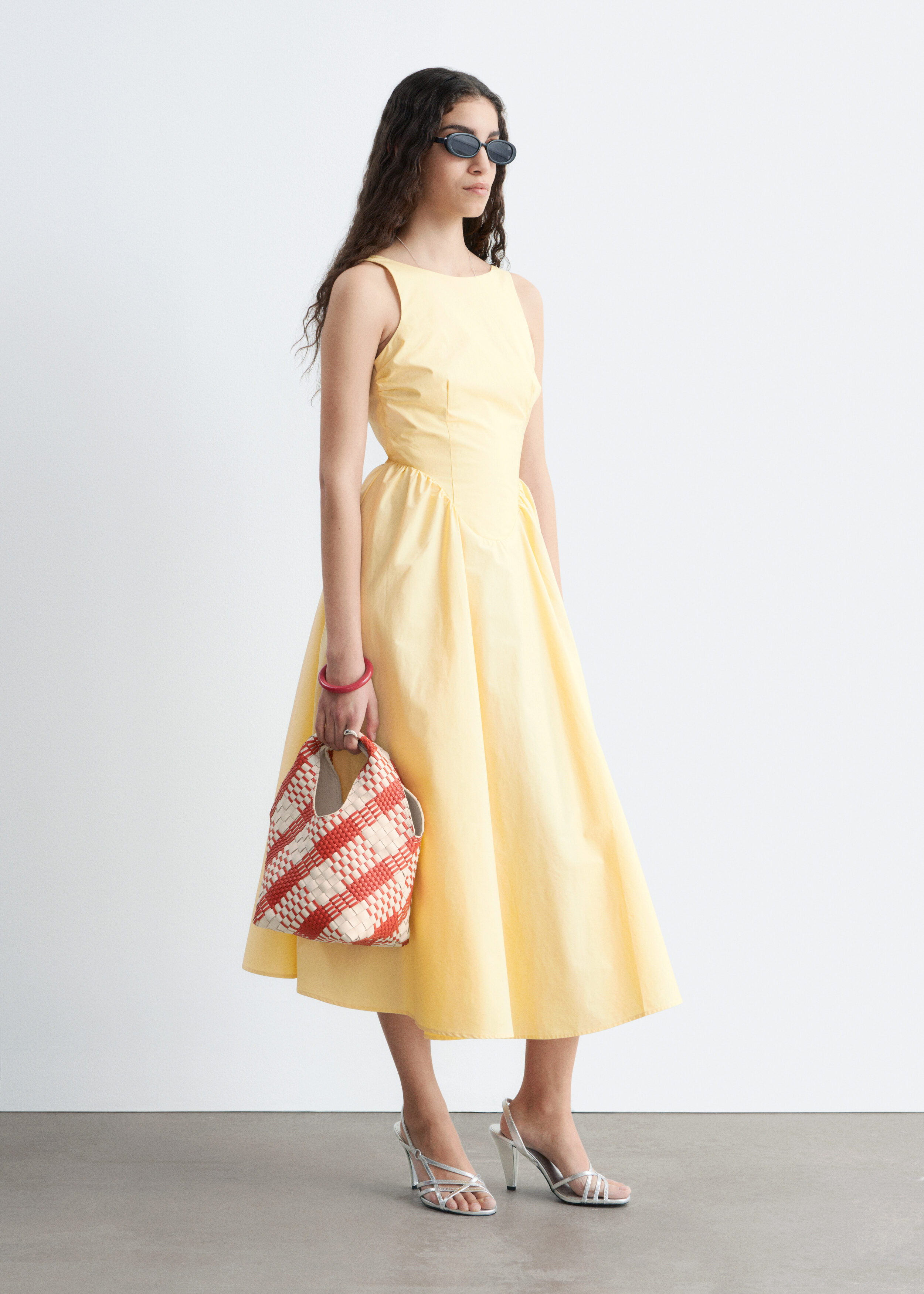 & Other Stories TIE-BACK MIDI DRESS