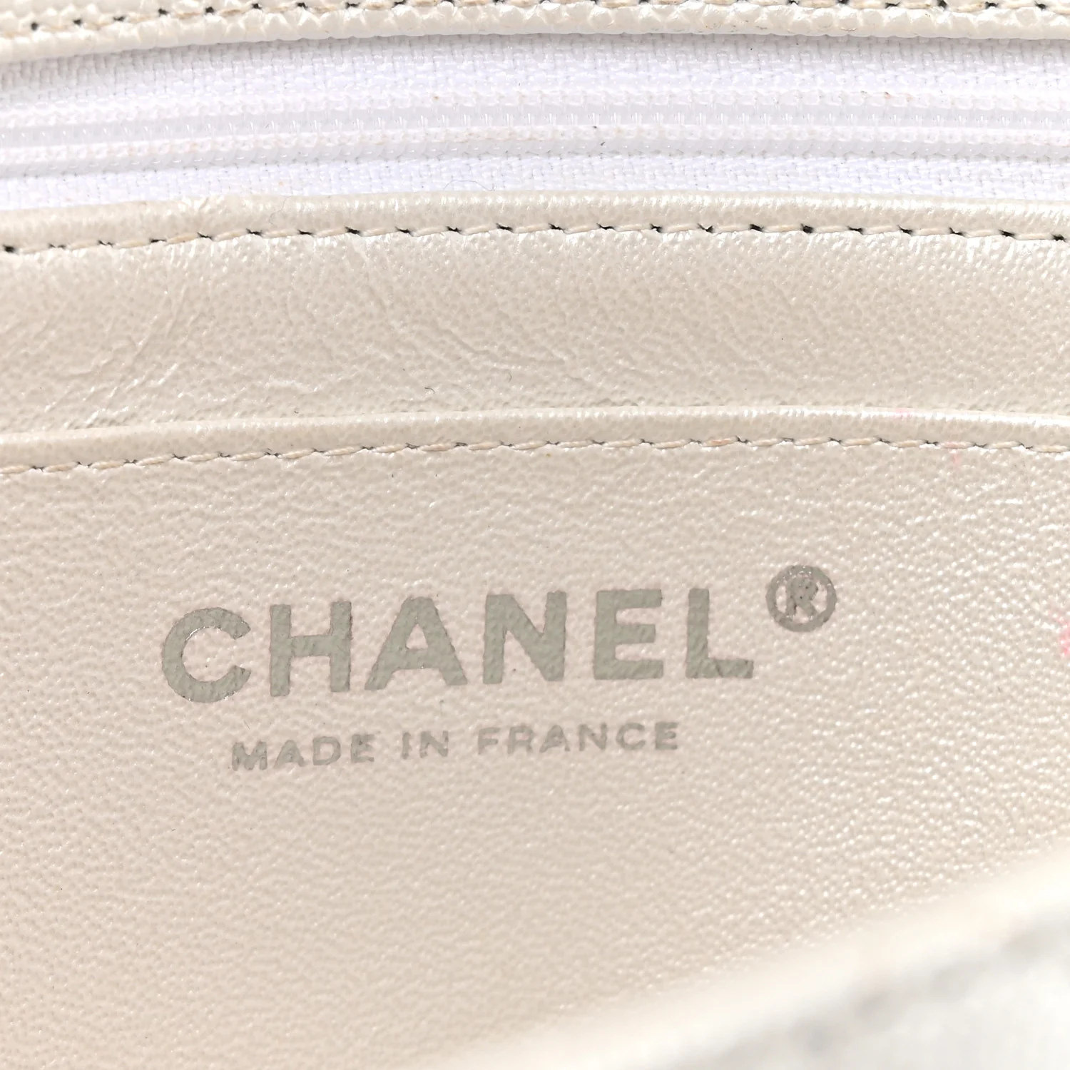Metallic Caviar Quilted Mini Top Handle Rectangular Flap White - Top Club