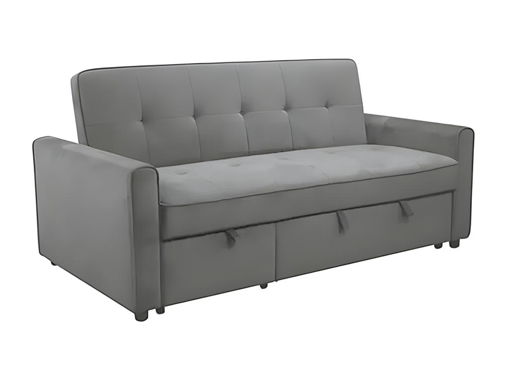 Sofá cama chaise longue 184x98x90-178 cm - gris