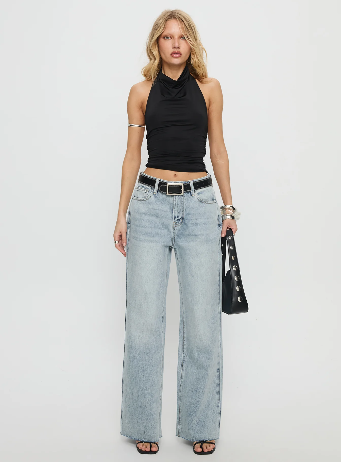 Henesey High Rise Straight Leg Jeans Light Wash