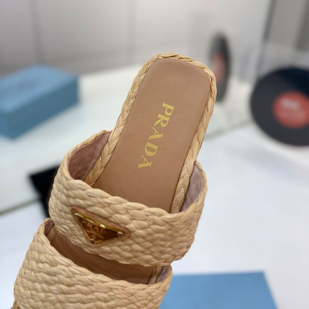 Prada Raffia slides - Top Club
