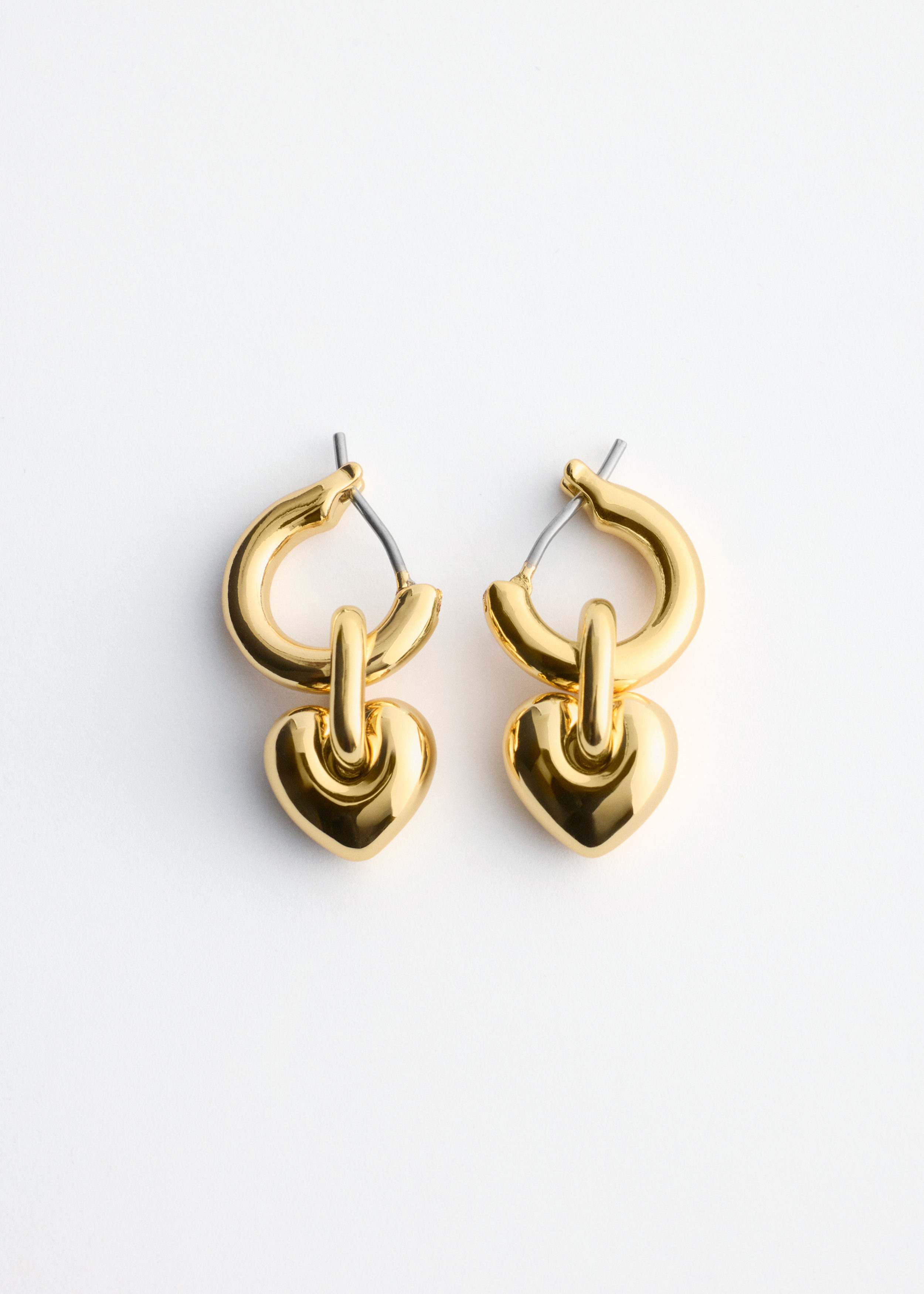 & Other Stories HEART-PENDANT HOOP EARRINGS
