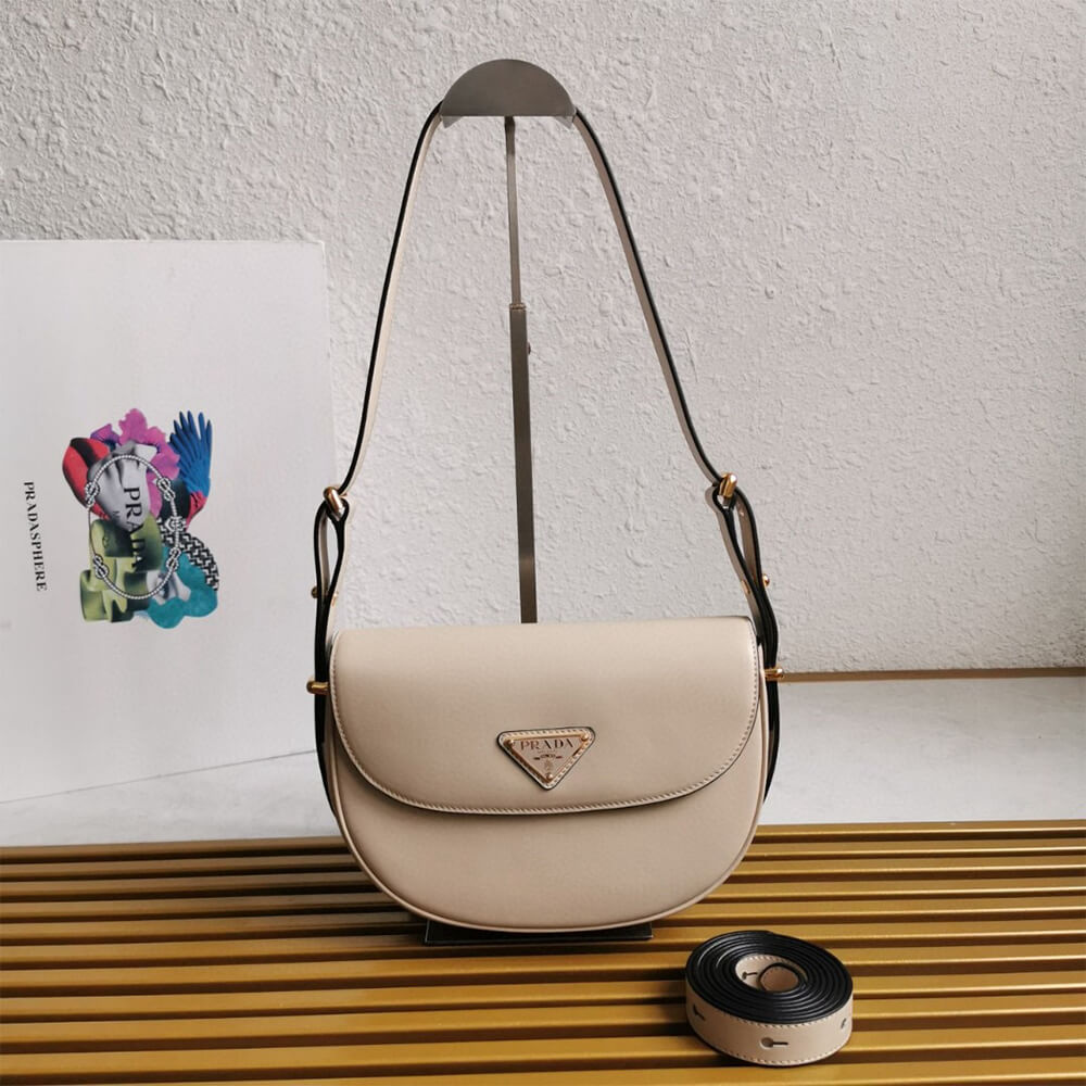 Prada Arque leather shoulder bag with flap