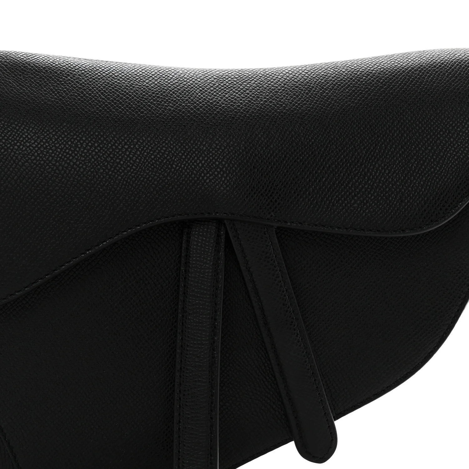 Grained Calfskin Saddle Bag Black - Top Club