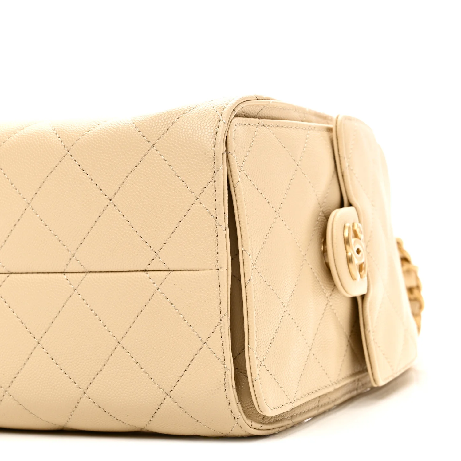 Caviar Quilted Small Chanel 25 Handbag Light Beige - Top Club