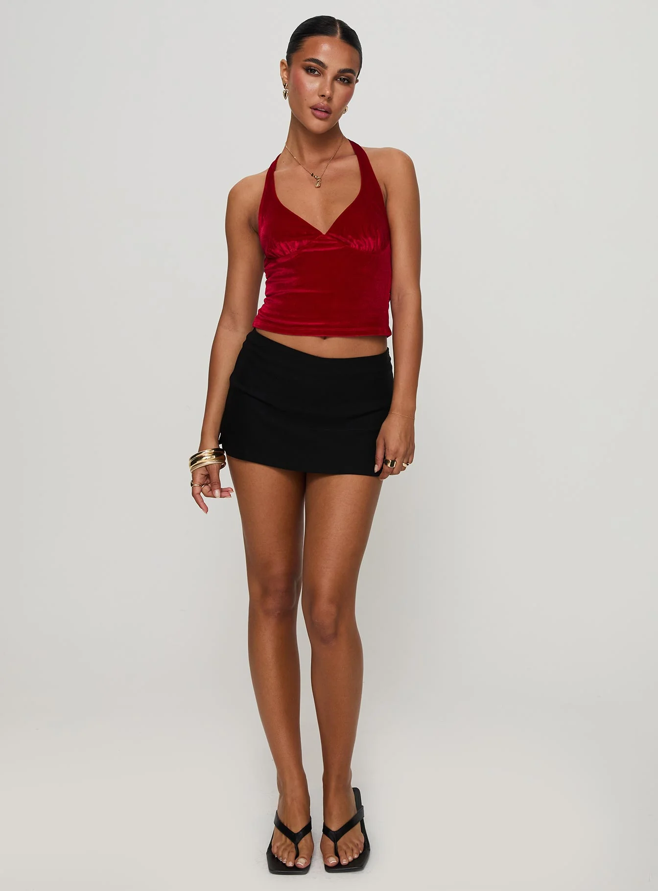 Tuberose Halter Top Red