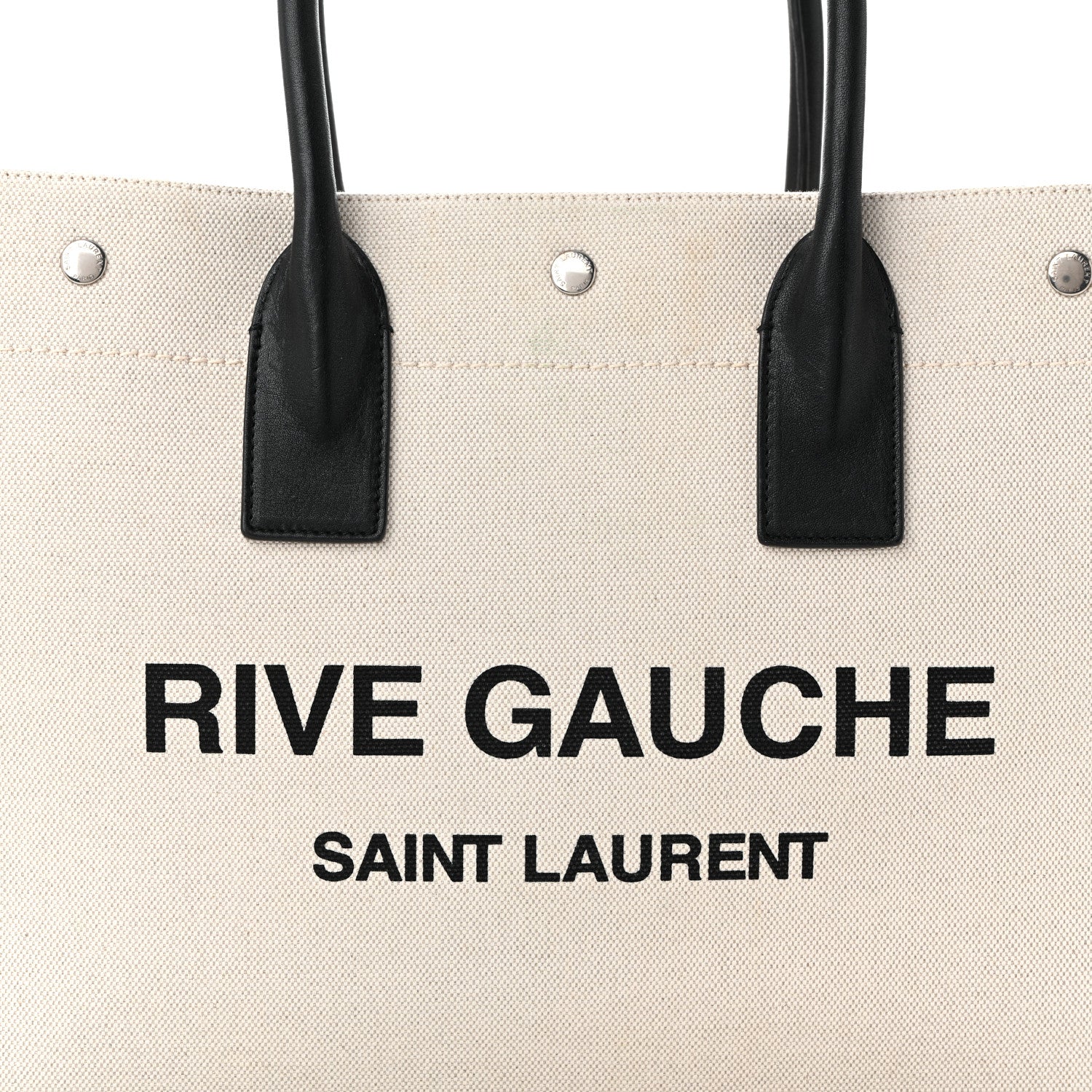 Linen Calfskin Small Rive Gauche Tote Optic White - Top Club