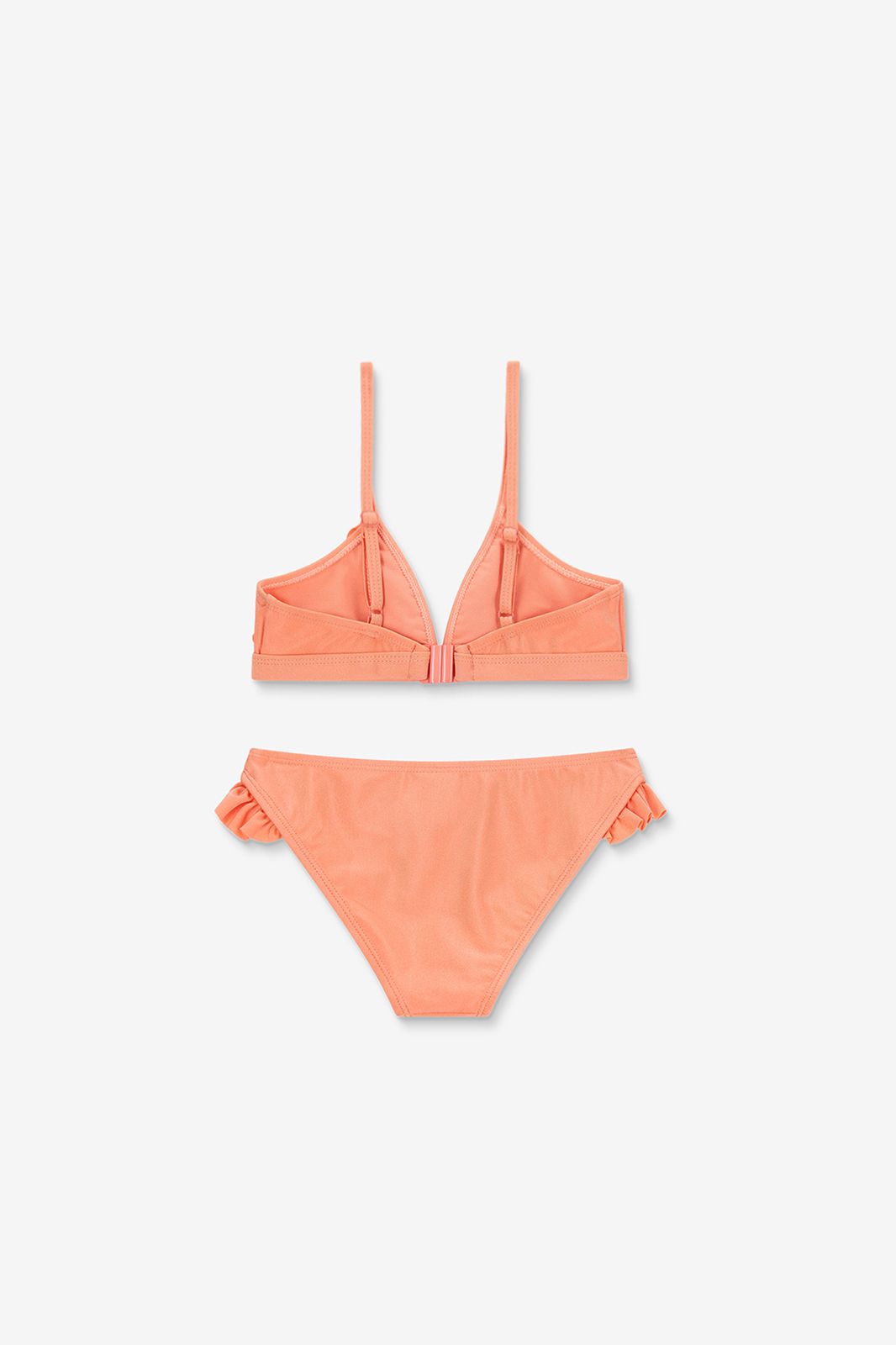 Lichtoranje bikini met ruffles