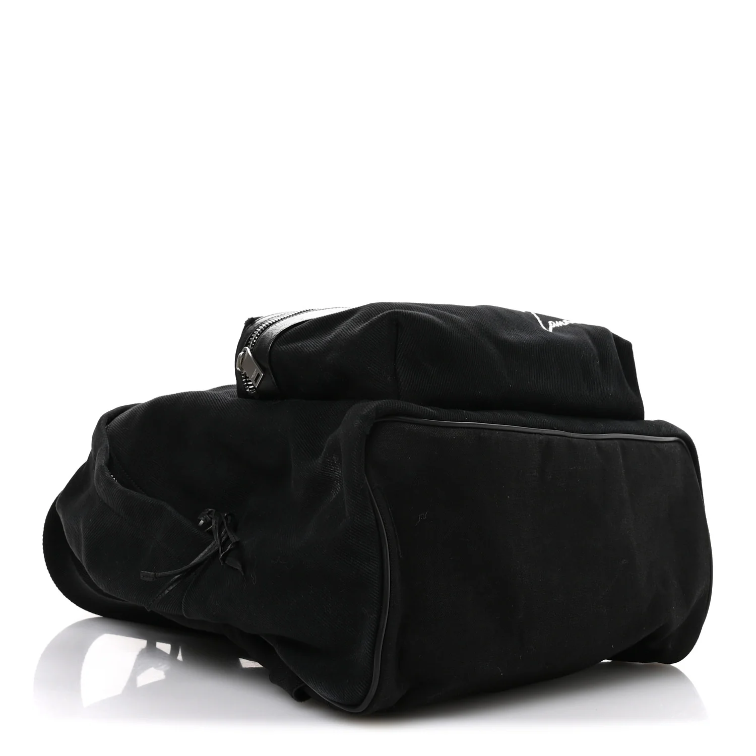 Canvas Signature Embroidered City Backpack Black - Top Club