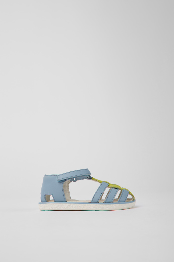 Miko Blue and Green Leather Sandals for Boys
