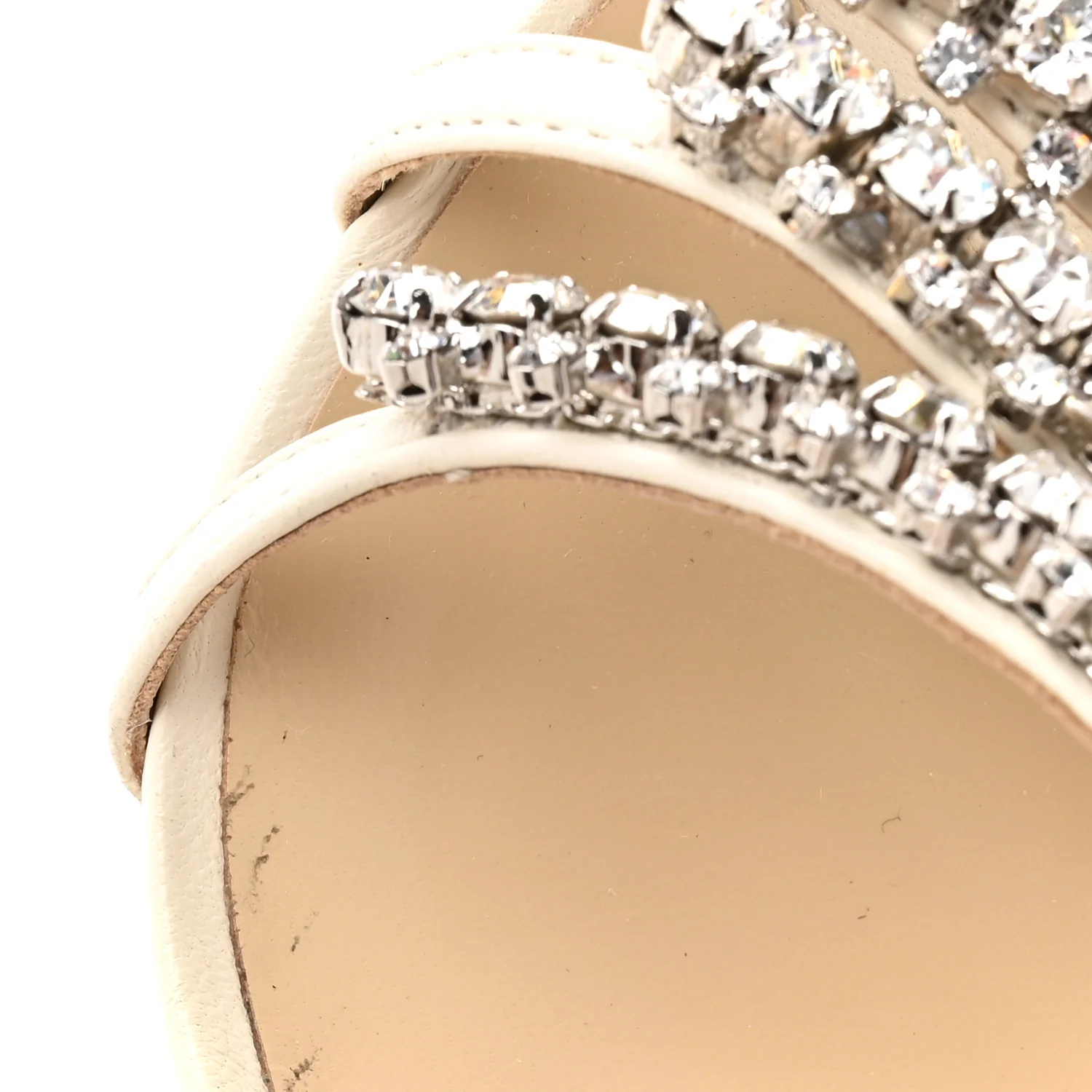 Nappa Crystal Josefine 100 Sandals 39 Latte - Top Club