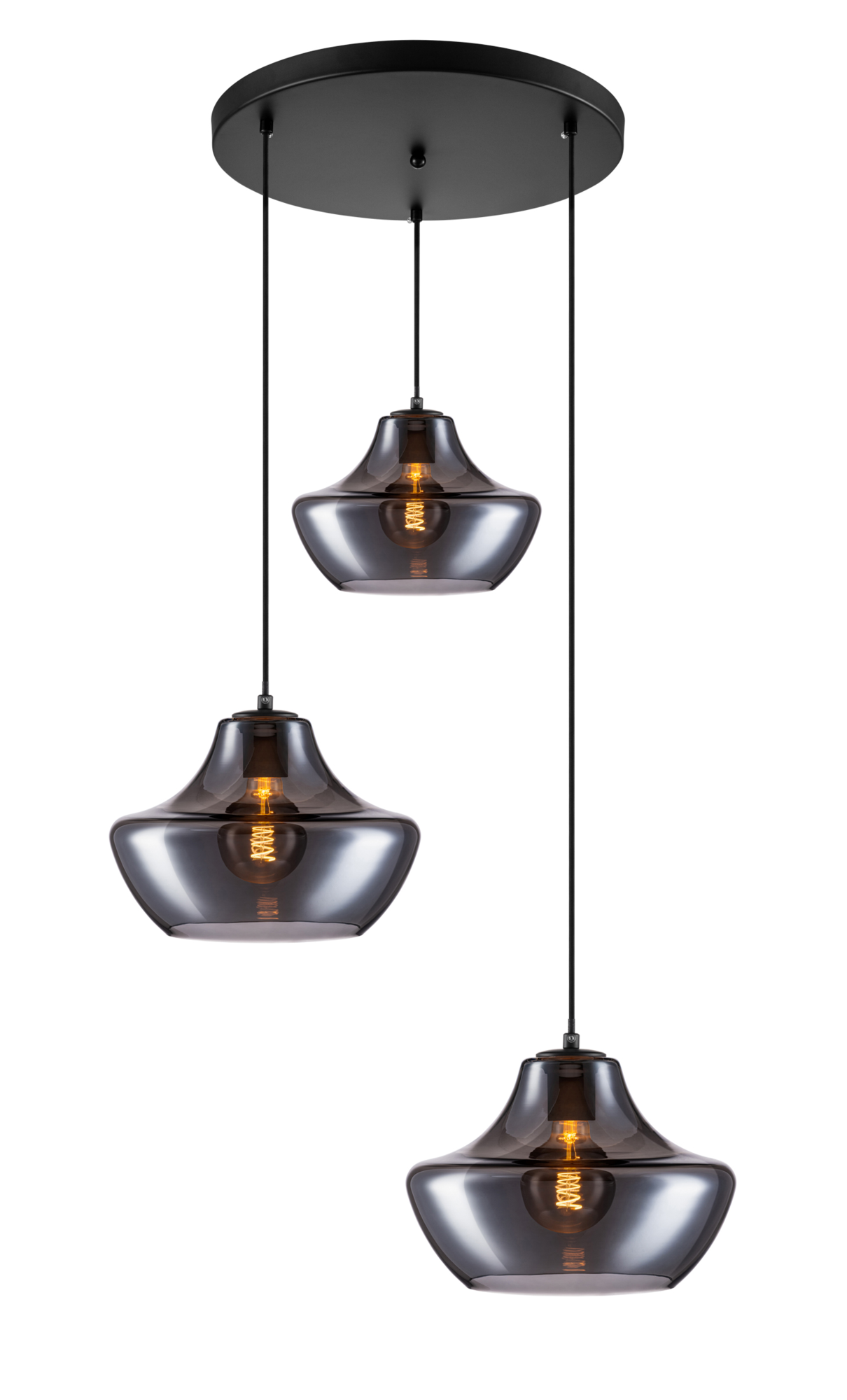 Hanglamp Royal 3 lichts rond black