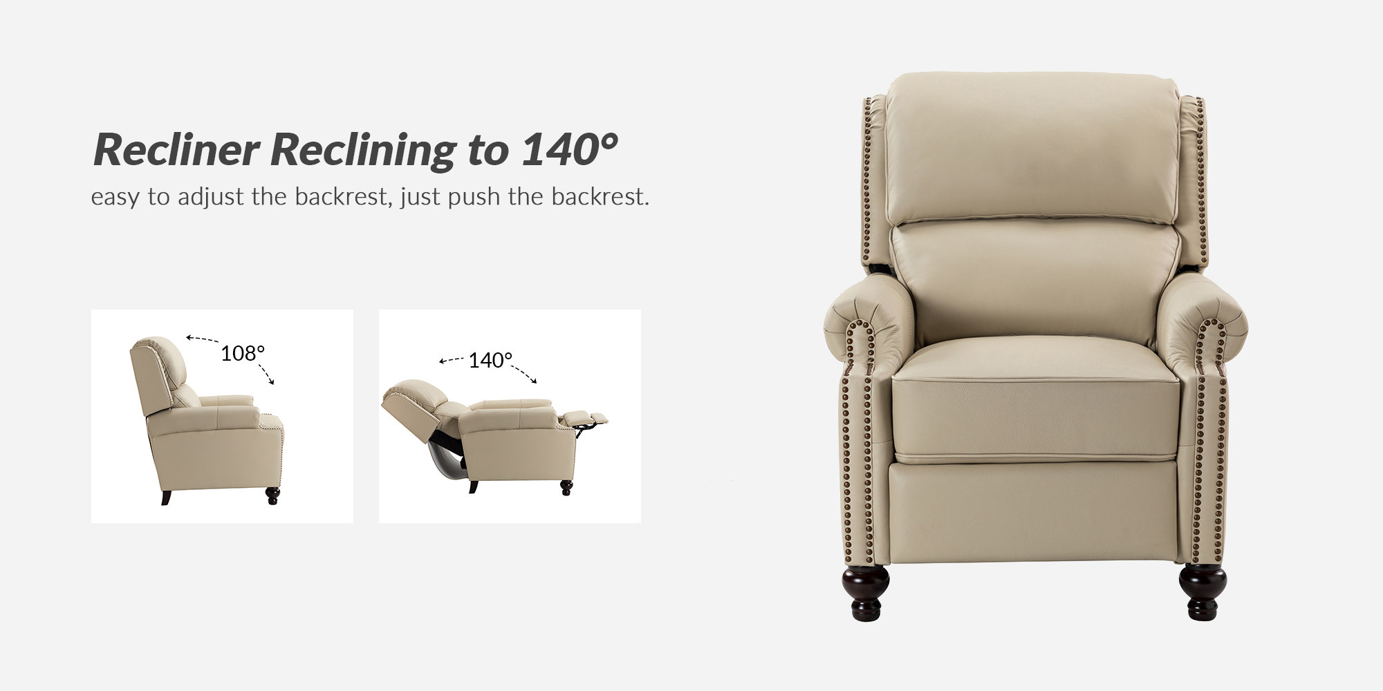 Adeesa Genuine Leather Recliner