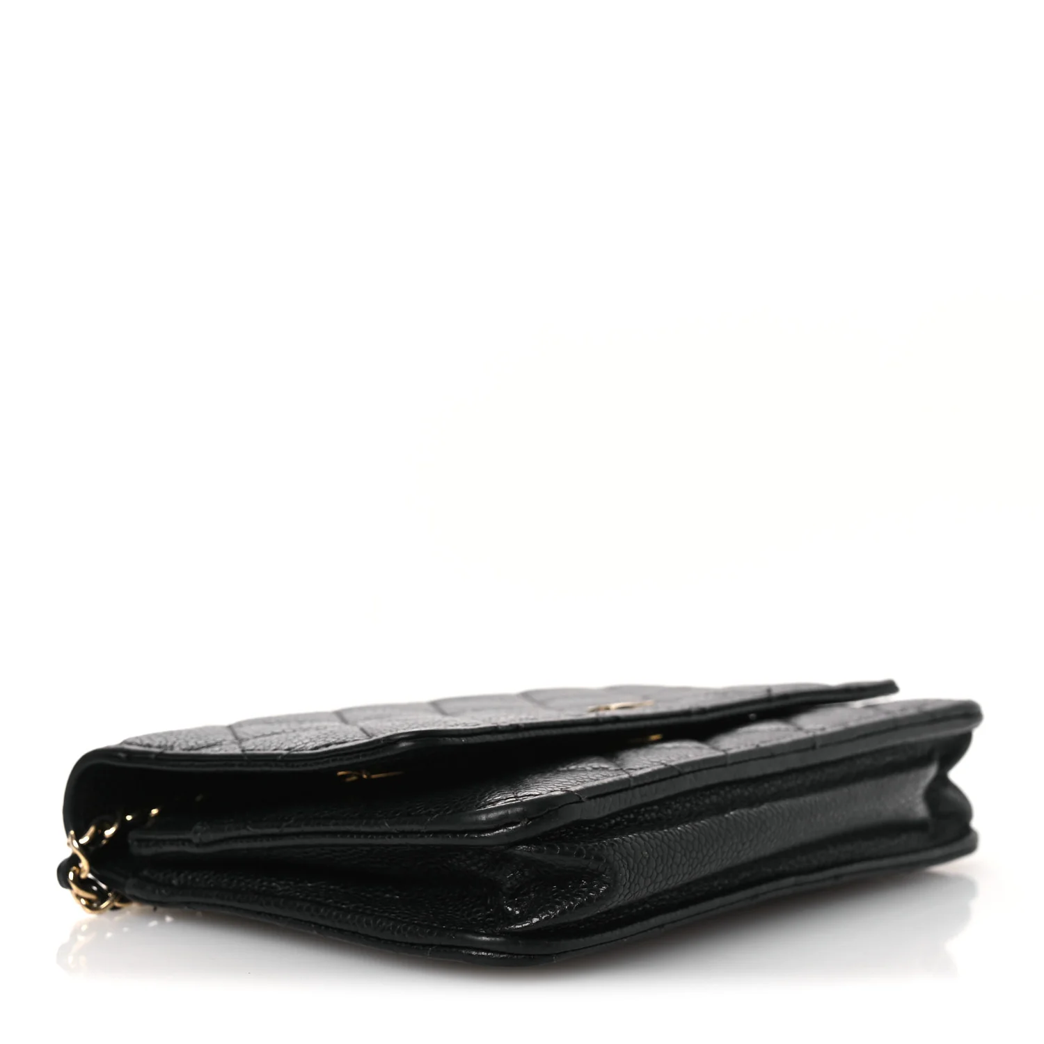 Caviar Quilted Wallet on Chain WOC Black - Top Club