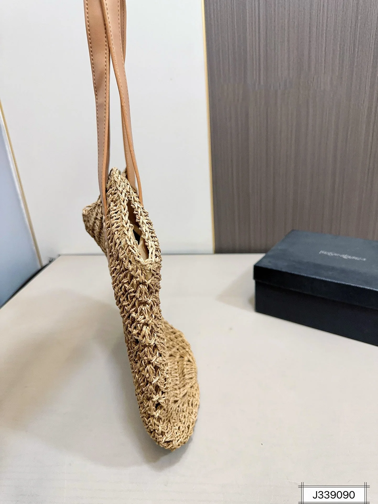 YSL SAINT LAURENT Vacation Casual Raffia Woven Tote Bag 35x32cm - Top Club