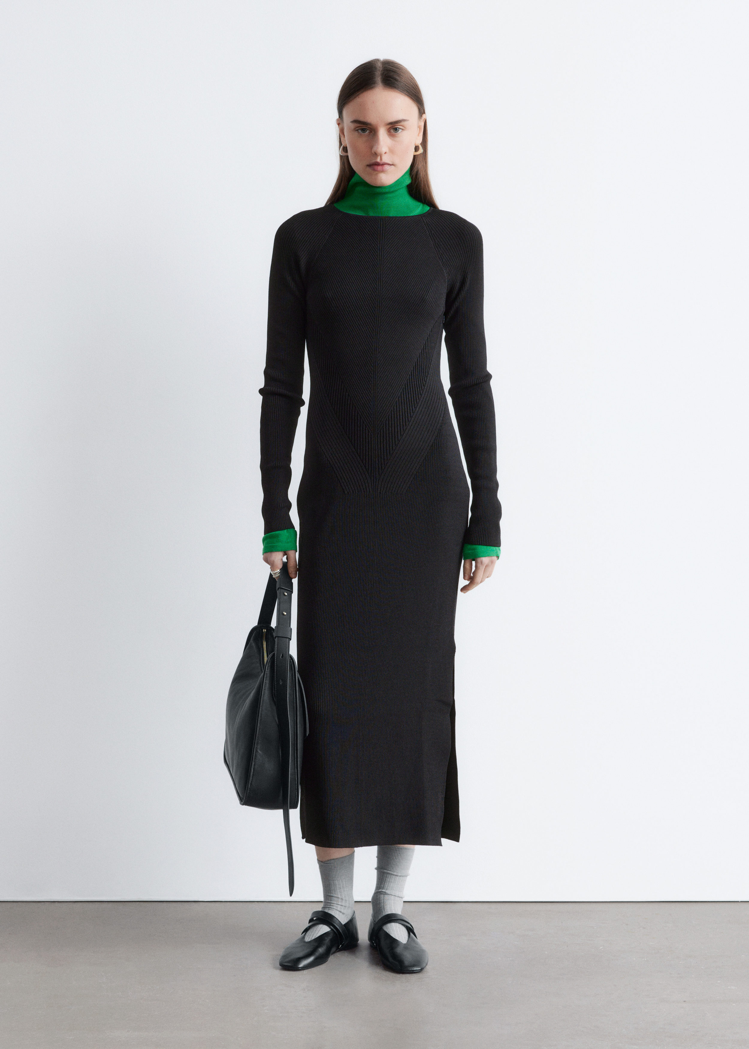 & Other Stories RIB-KNIT MAXI DRESS