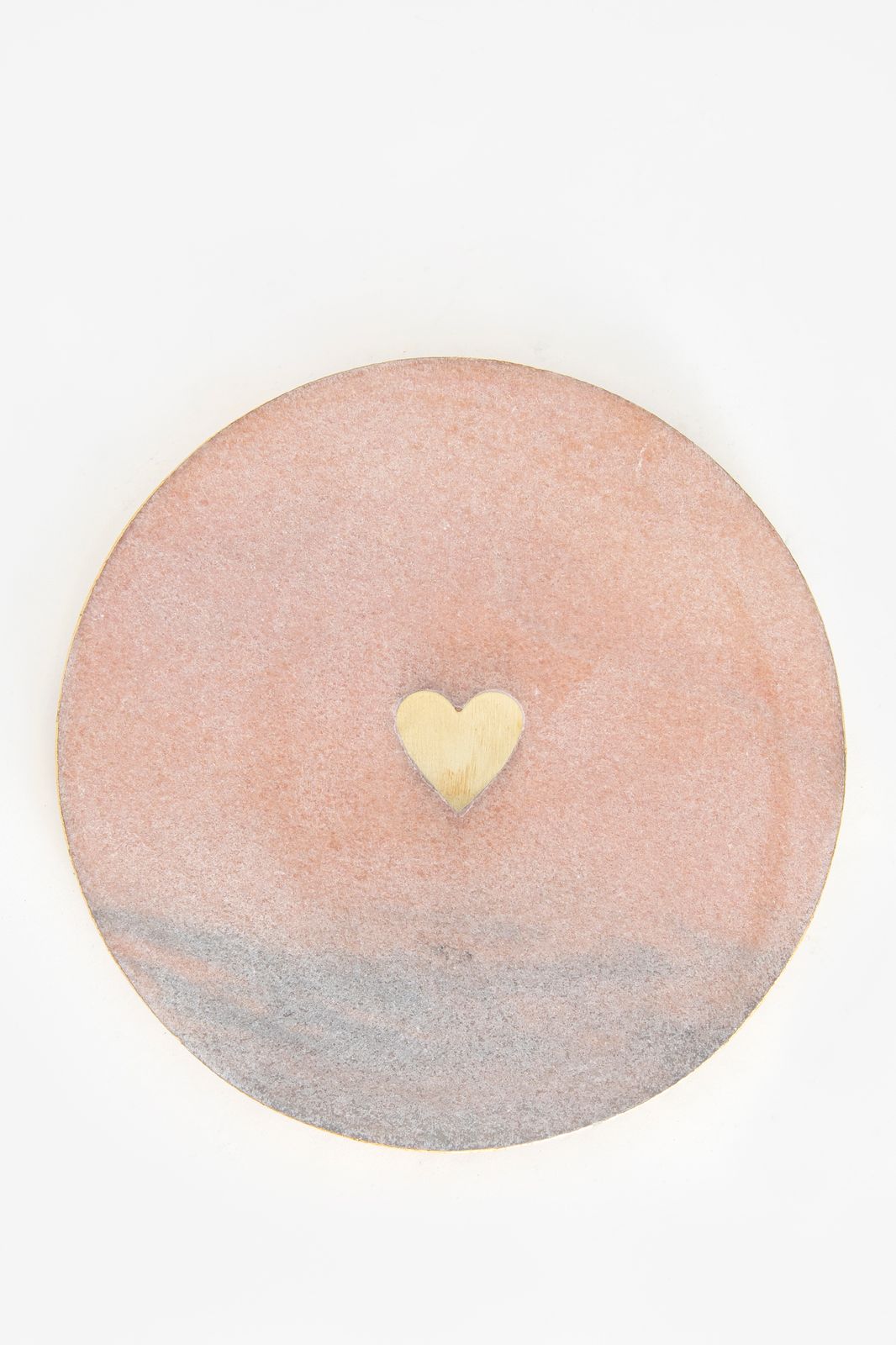 Marmeren onderzetter voor pannen met goudkleurig hart