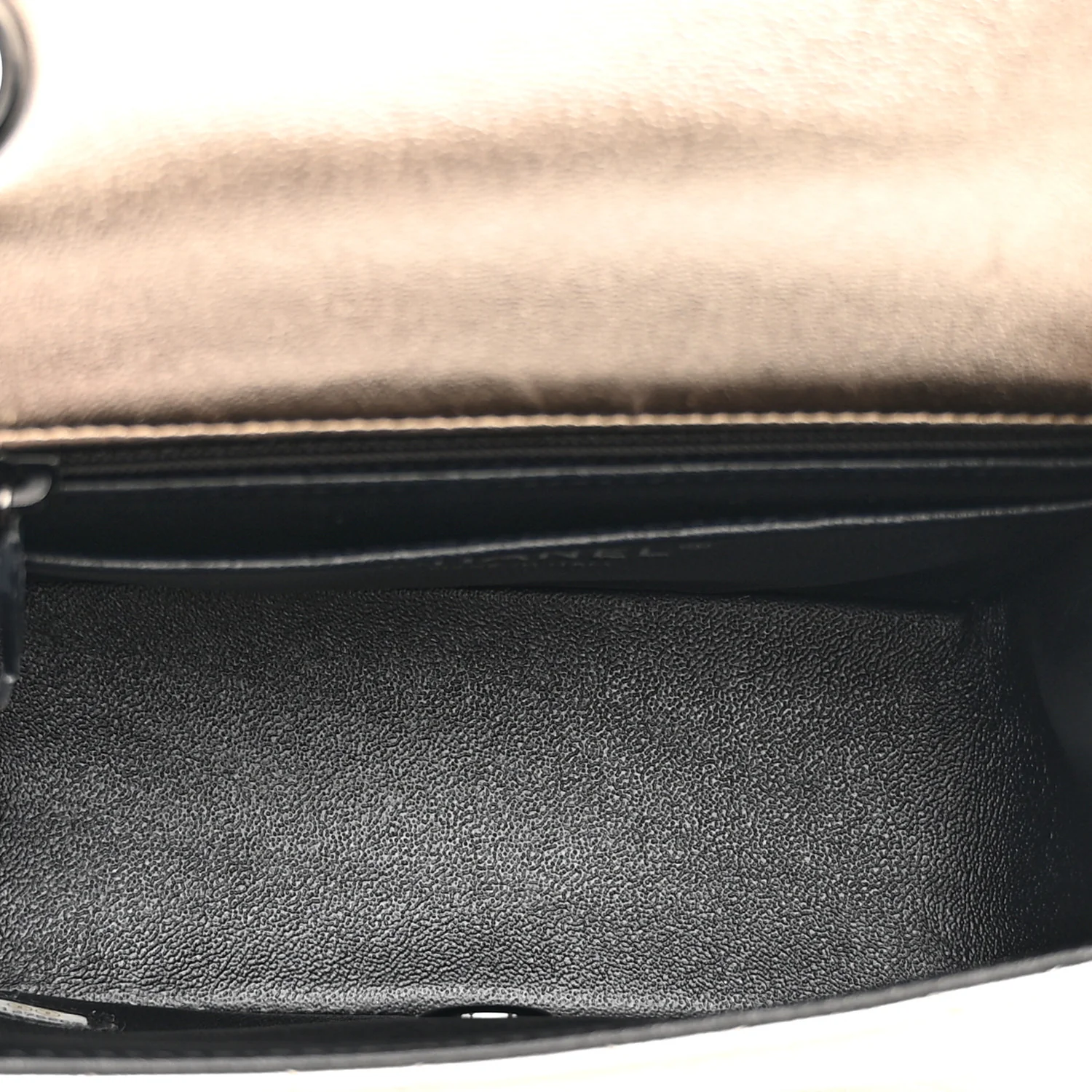 Metallic Lambskin Quilted Mini Square Flap Gold Black - Top Club