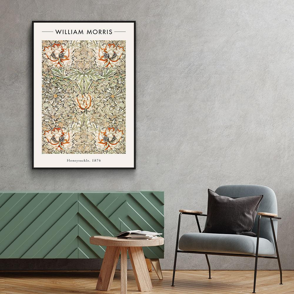 Walljar canvas schilderij - William Morris - Honeysuckle II Canvas schilderij - 120 x 180 cm
