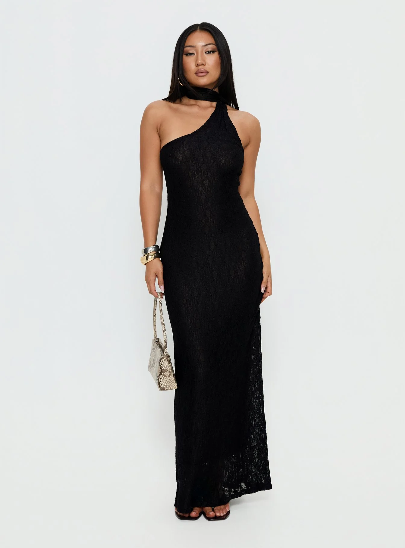 Lux Lace Maxi Dress Noir