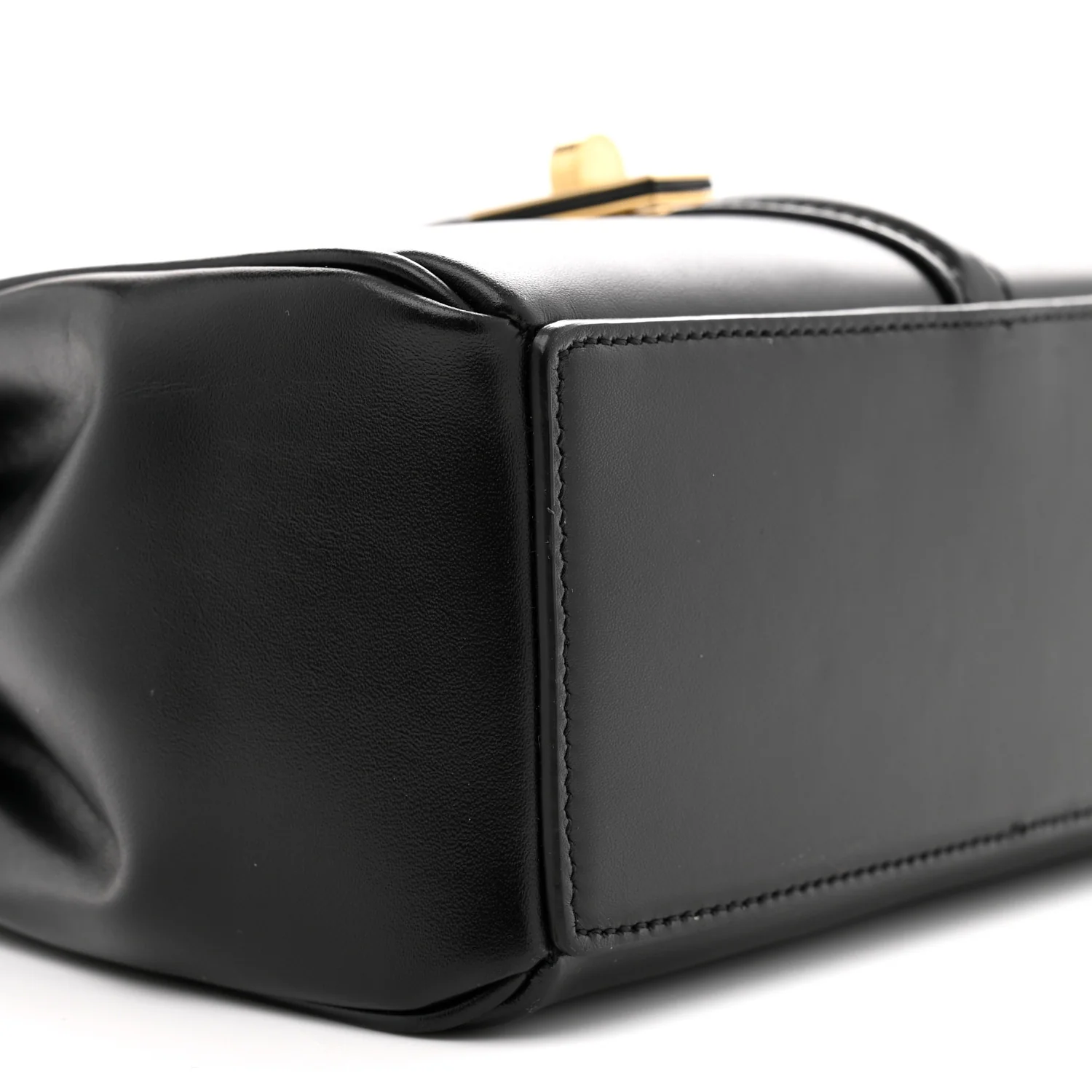 Satinated Calfskin Small 16 Top Handle Bag Black - Top Club