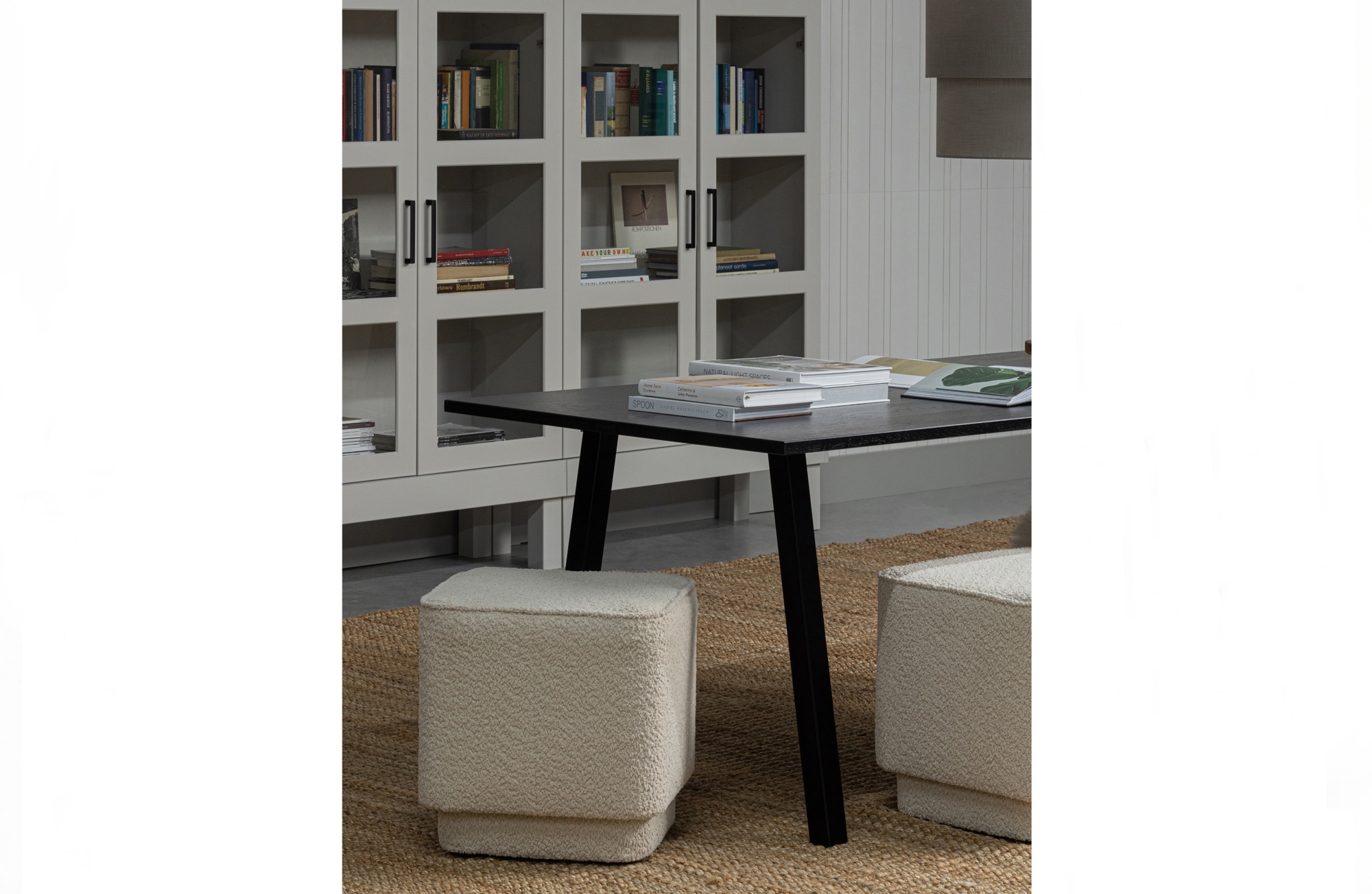 WOOOD tafel Tablo eiken blacknight & 2-stand Poot Tablo Tafel Eiken Blacknight 220x90 & 2-stand Poot