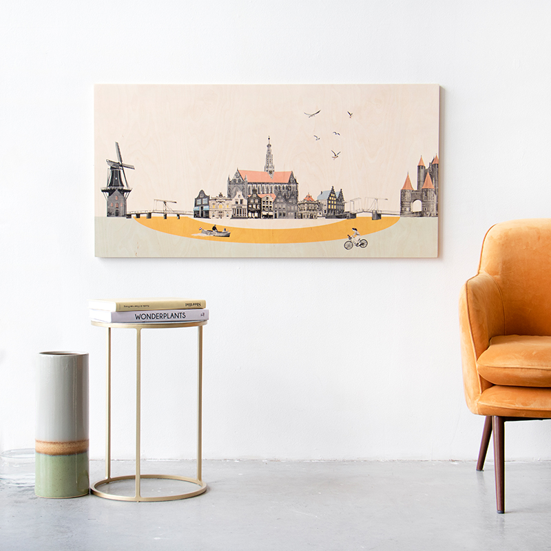 StoryWood wandpaneel Verliefd op Haarlem 110 x 55 cm