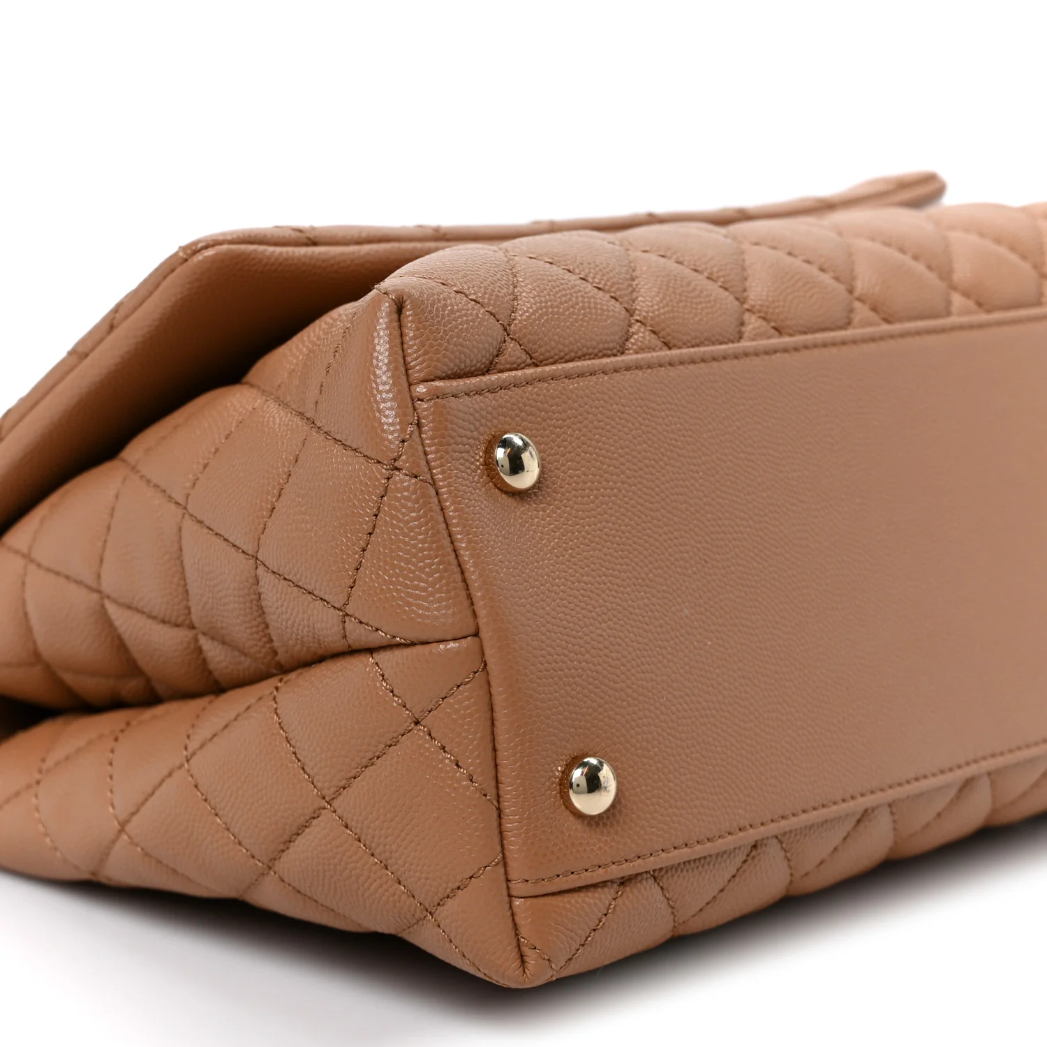 Caviar Quilted Small Coco Handle Flap Brown - Top Club