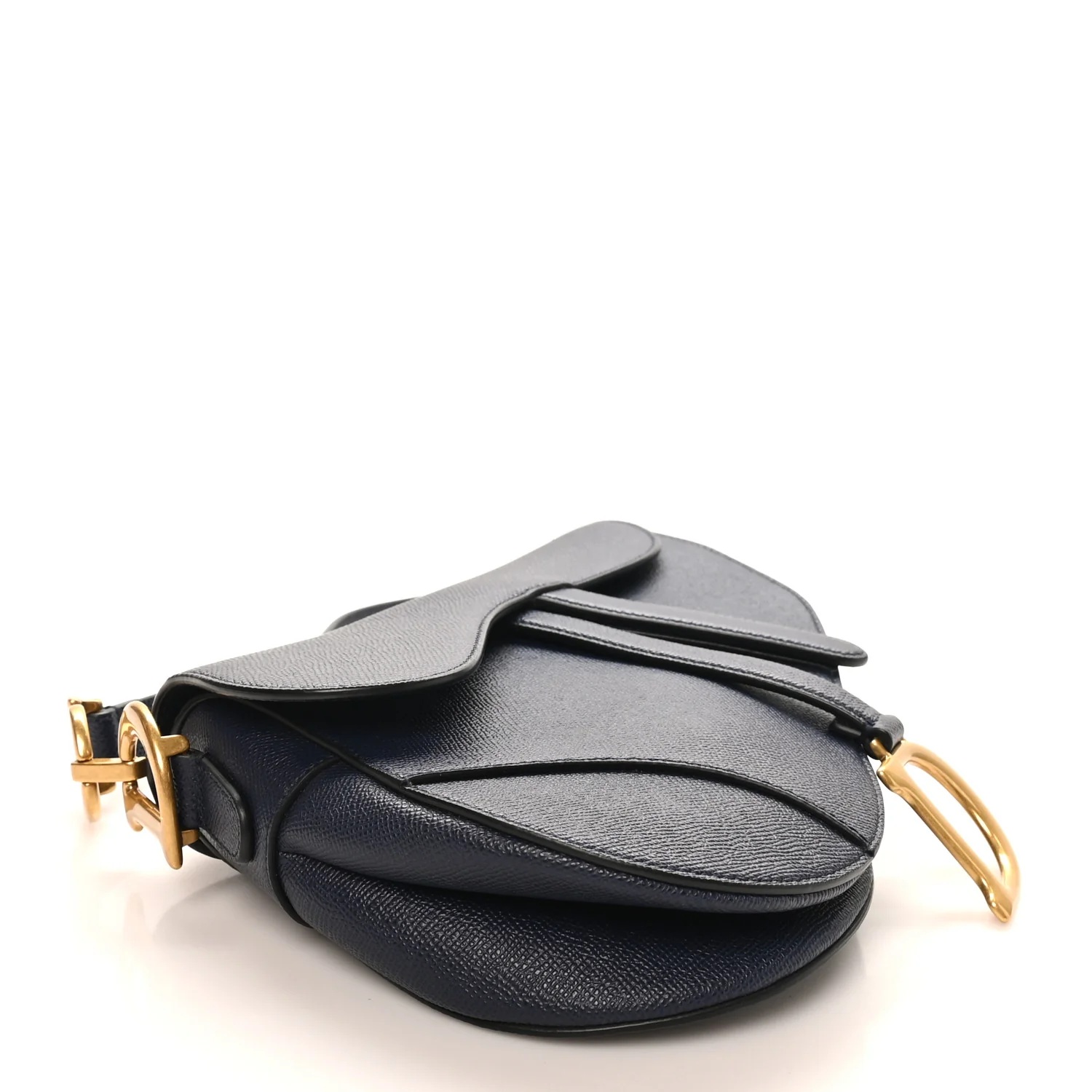 Grained Calfskin Saddle Bag Navy - Top Club