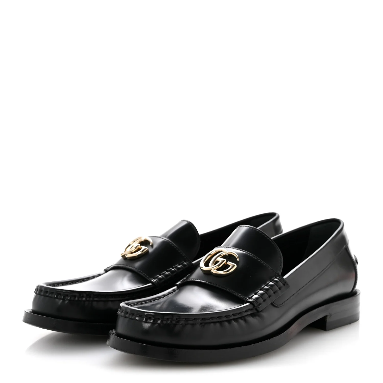 Calfskin Millennial Ribot Womens GG Loafers 38.5 Black - Top Club