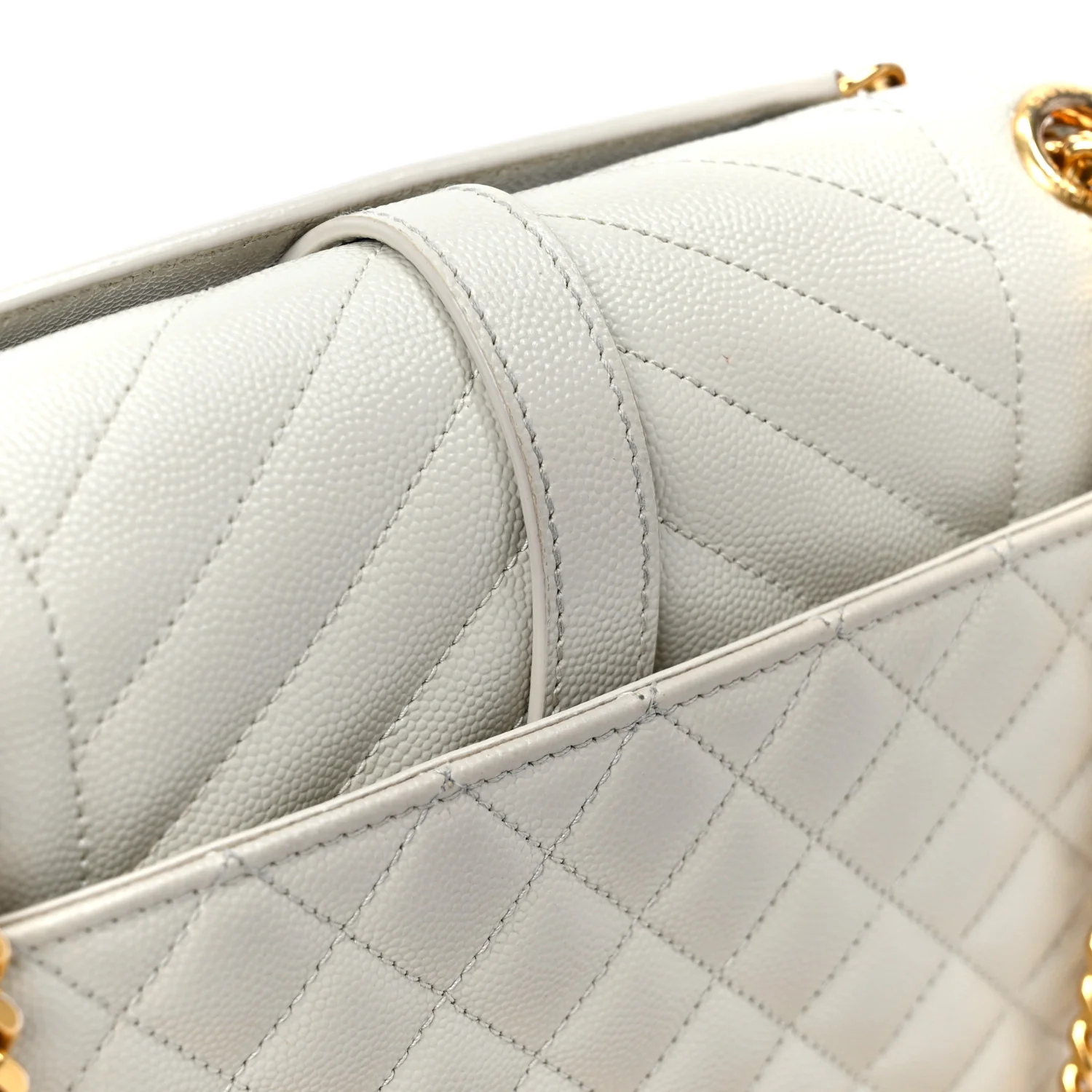 Grain De Poudre Textured Mixed Matelasse Medium Triquilt Monogram Satchel Crema Soft - Top Club
