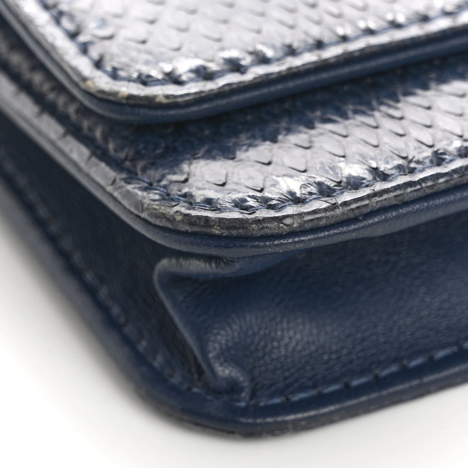 Snakeskin Wallet On Chain WOC Blue - Top Club