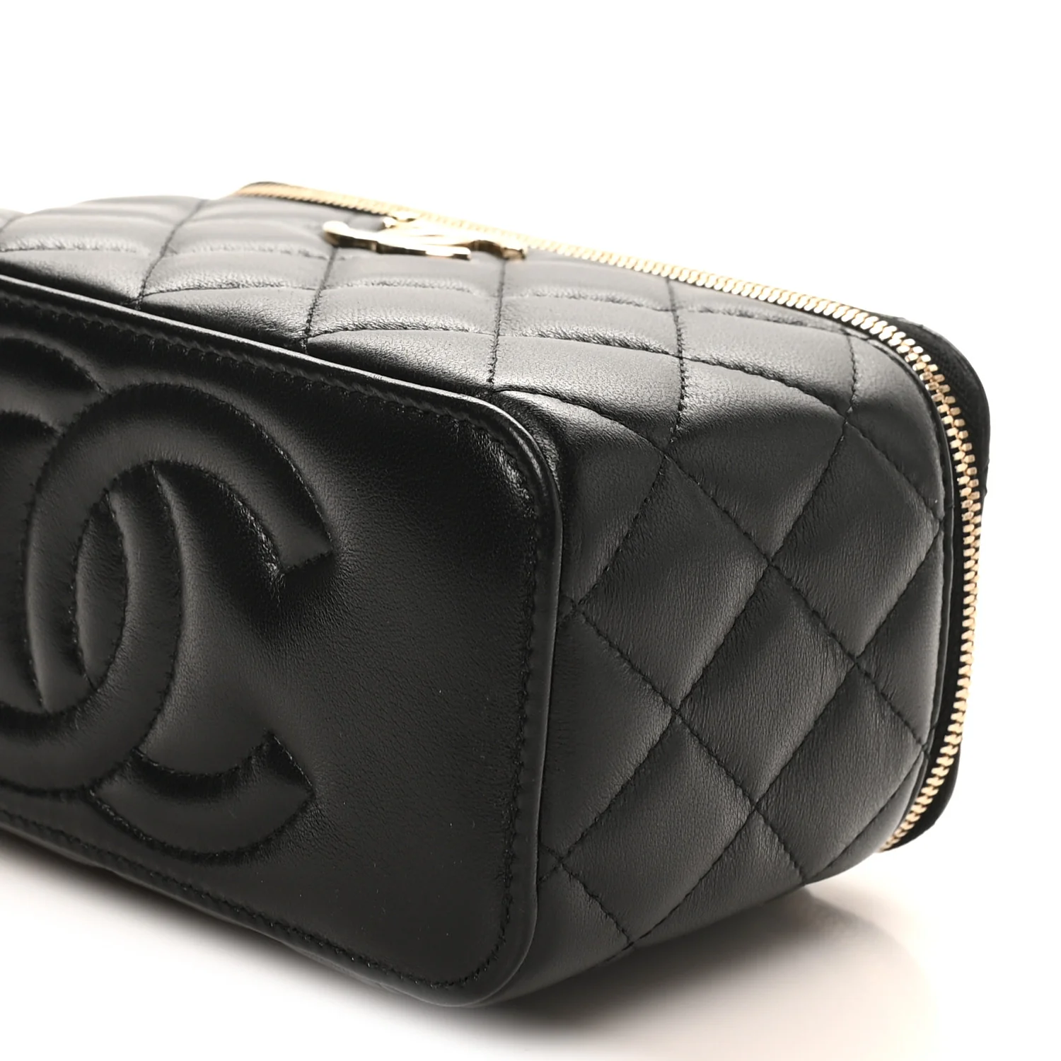 Lambskin Quilted Small CC Vanity Case Black - Top Club