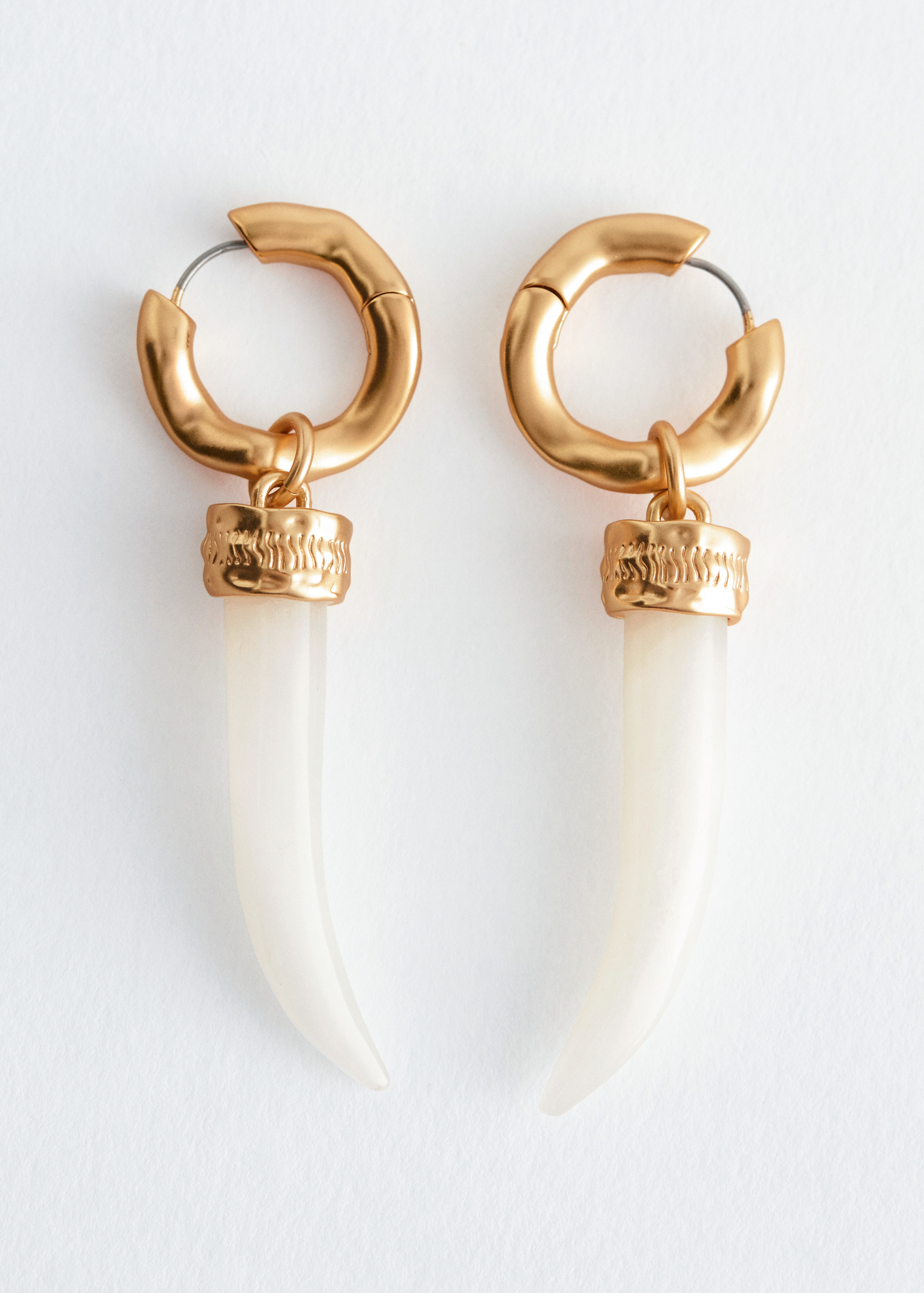 & Other Stories STONE CHARM HOOP EARRINGS