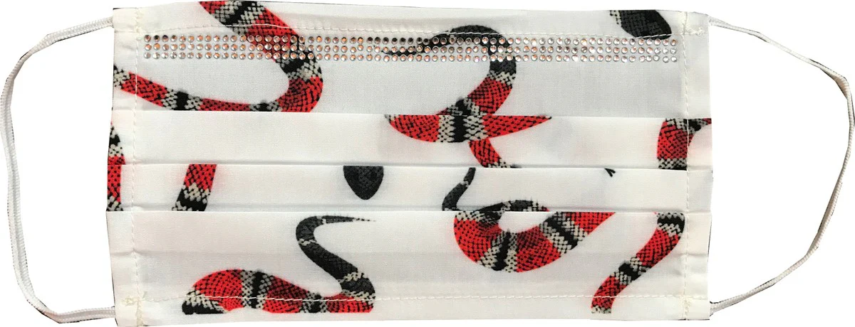 Bling Bling Snakes White - CP mask with glitter stones