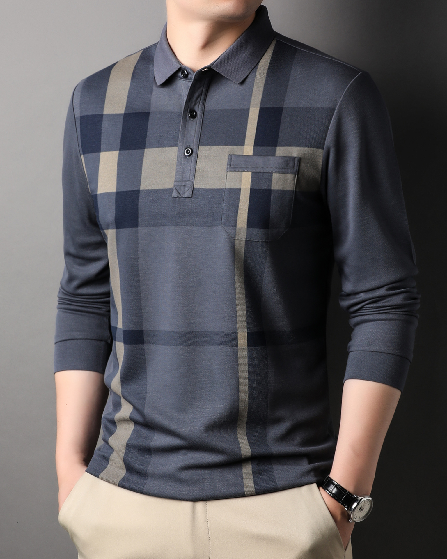 Men's Casual Color Block POLO Shirt 002