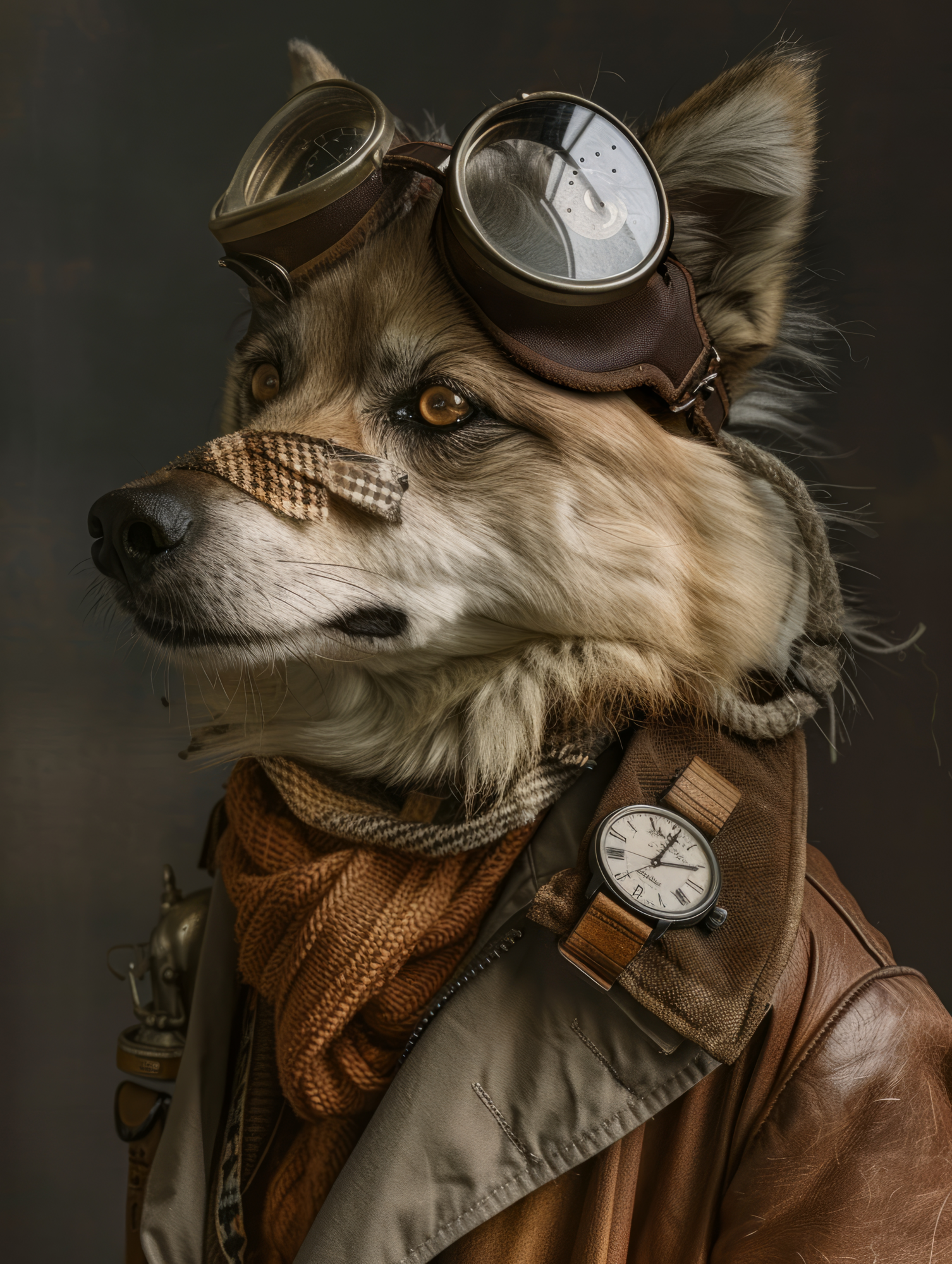 Canvas schilderij van een Finse Spitz dog 100x200 cm
