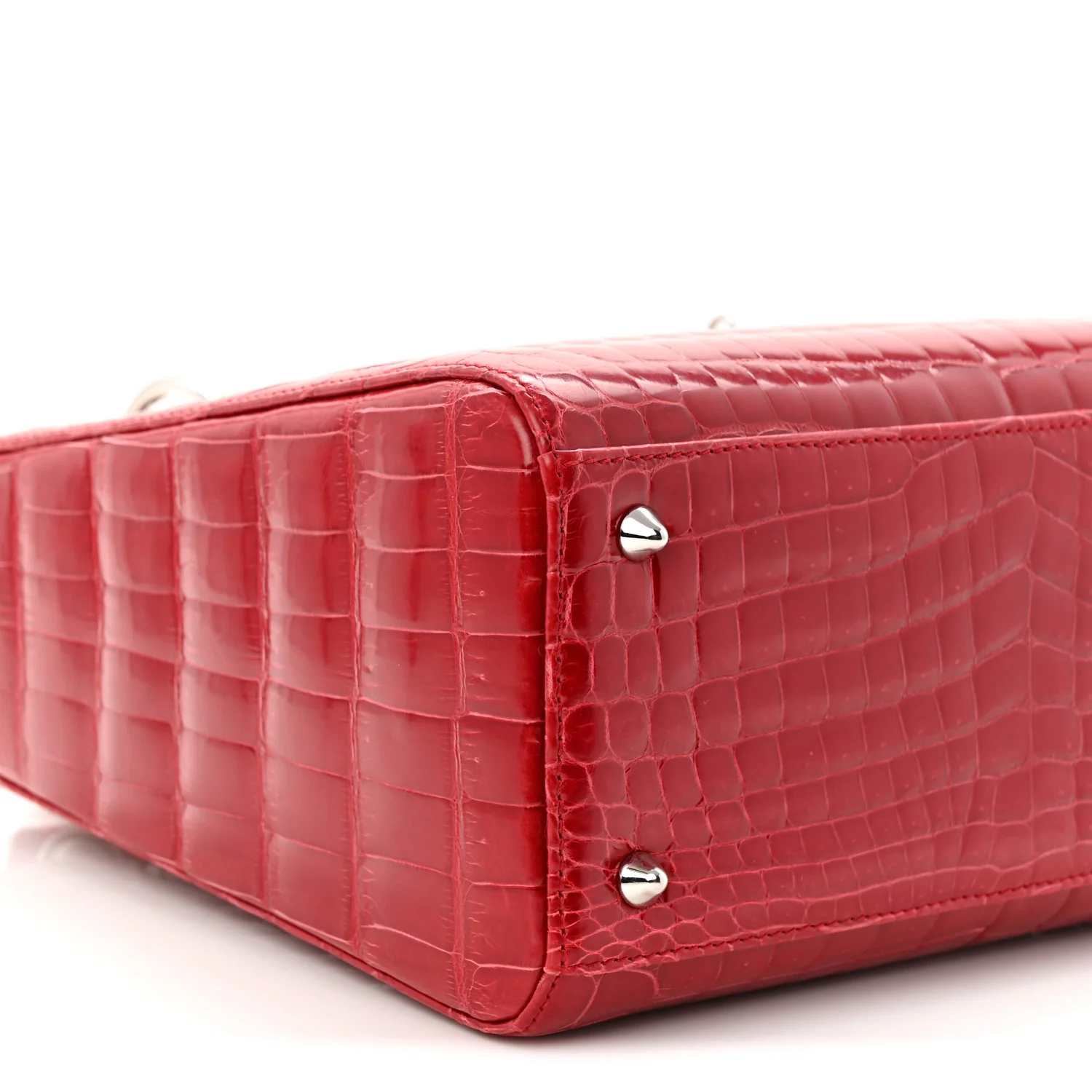 Alligator Medium Lady Dior Red - Top Club