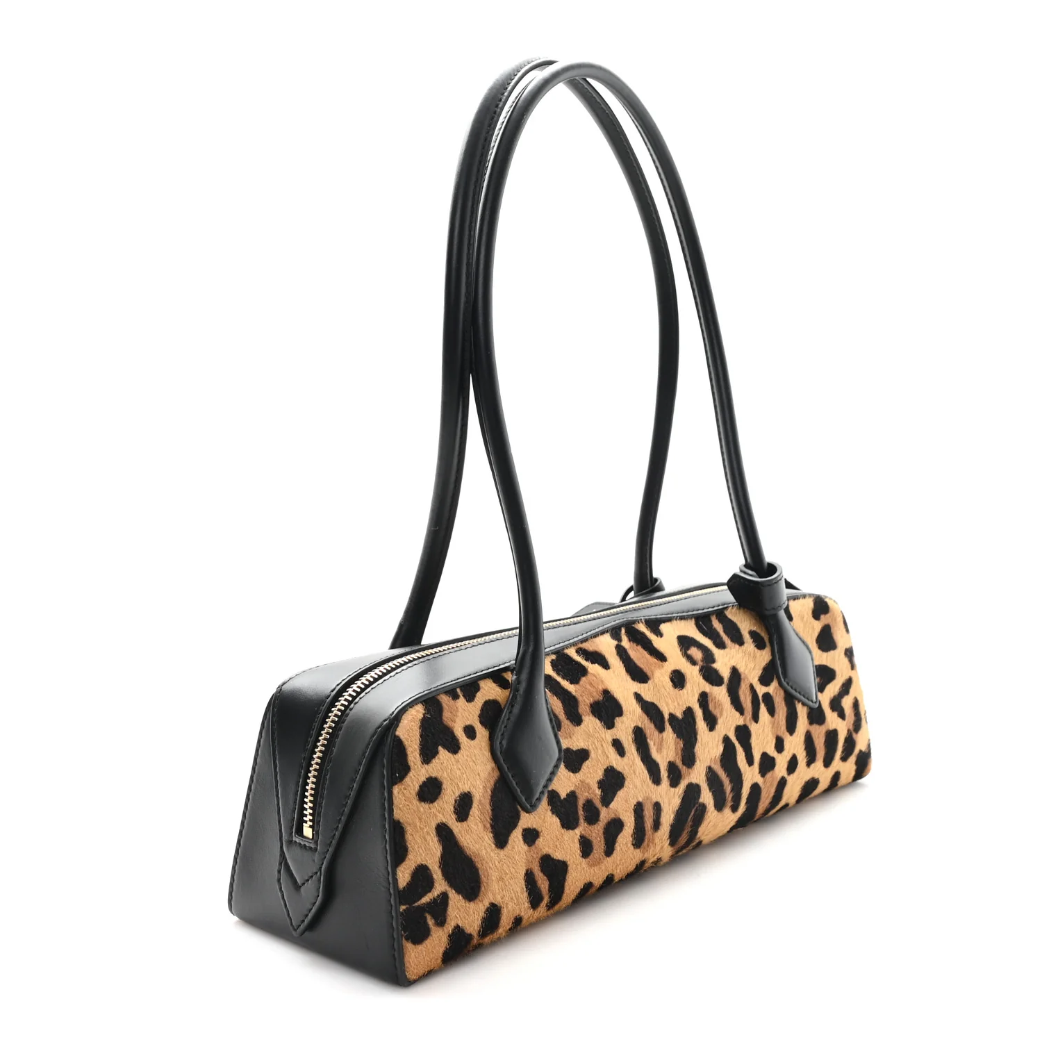 Calf Hair Leopard Print Medium Le Teckel Bag - Top Club