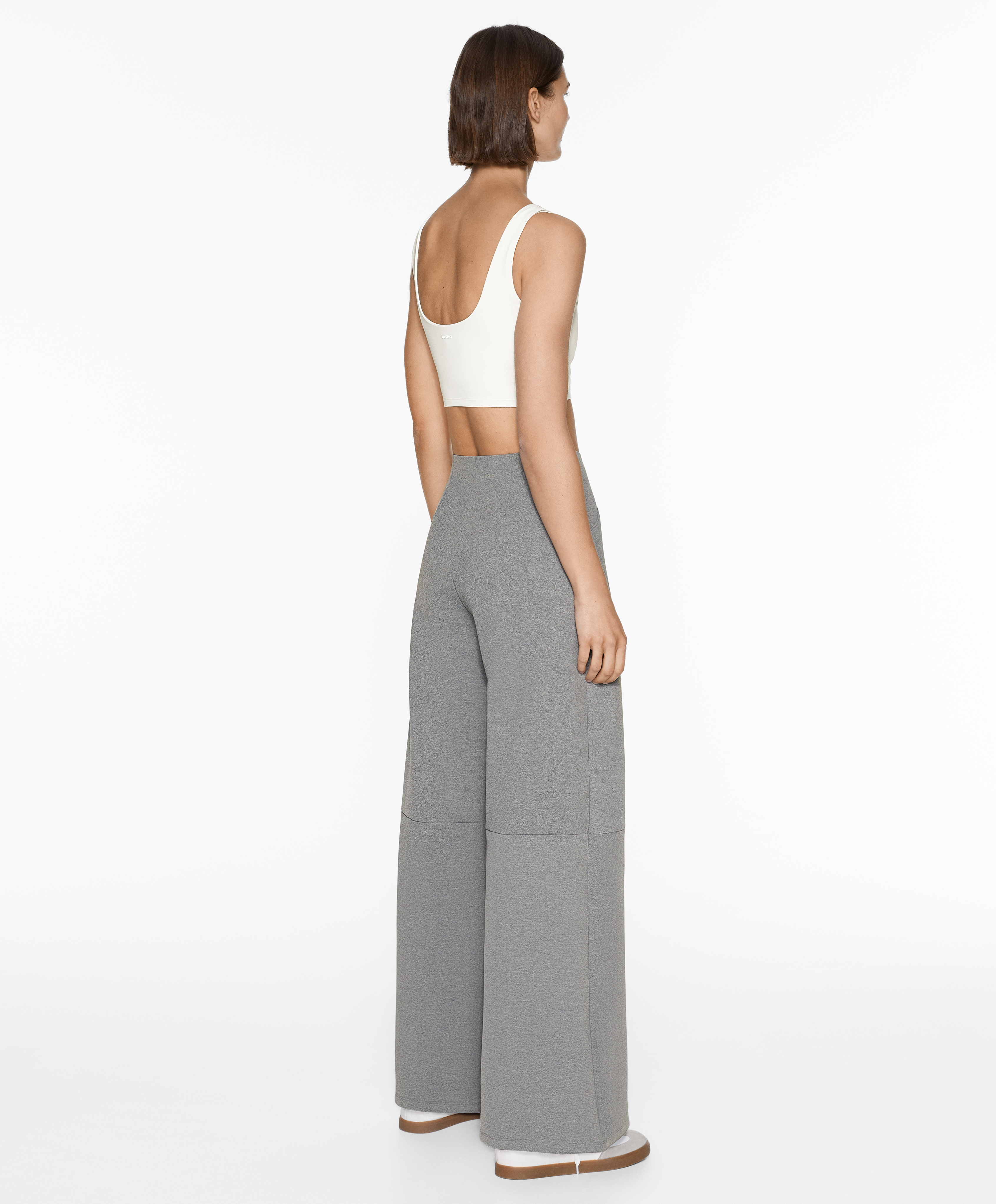 OYSHO Neoprene-effect wide-leg trousers