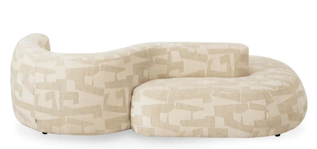 Luxury Sofa Sand Color / Black 223 cm - Living Room & Hotel Interior
