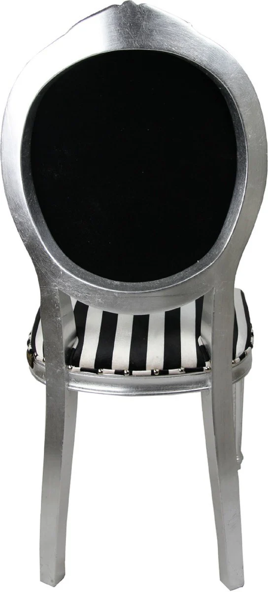 Pompöös by Luxury Baroque Dining Room Chairs Pink Lips Black / White Stripes / Silver - Pompöös Baroque Chairs designed by Harald Glööckler - 4 dining room chairs