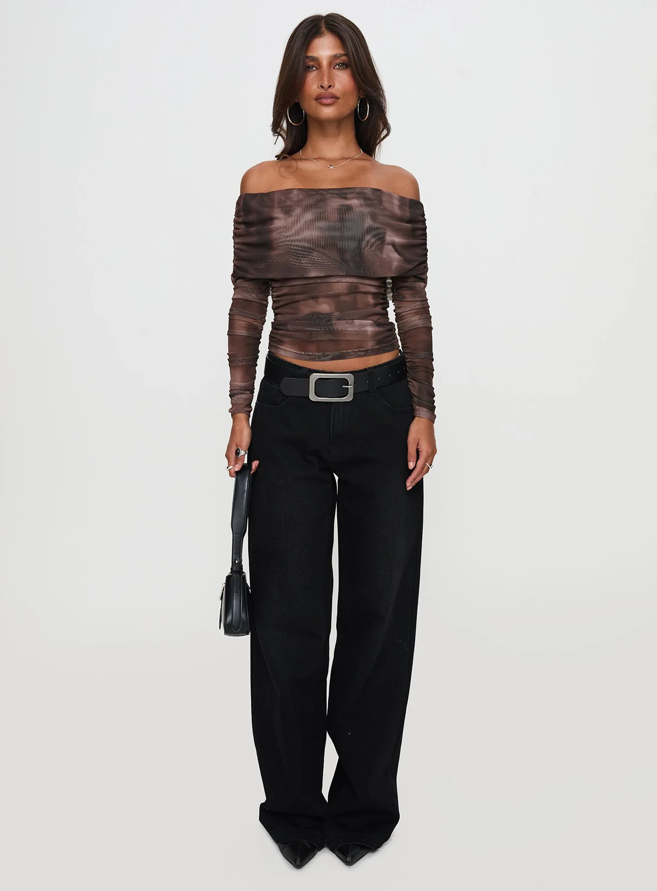 Good Taste Off Shoulder Long Sleeve Top Multi