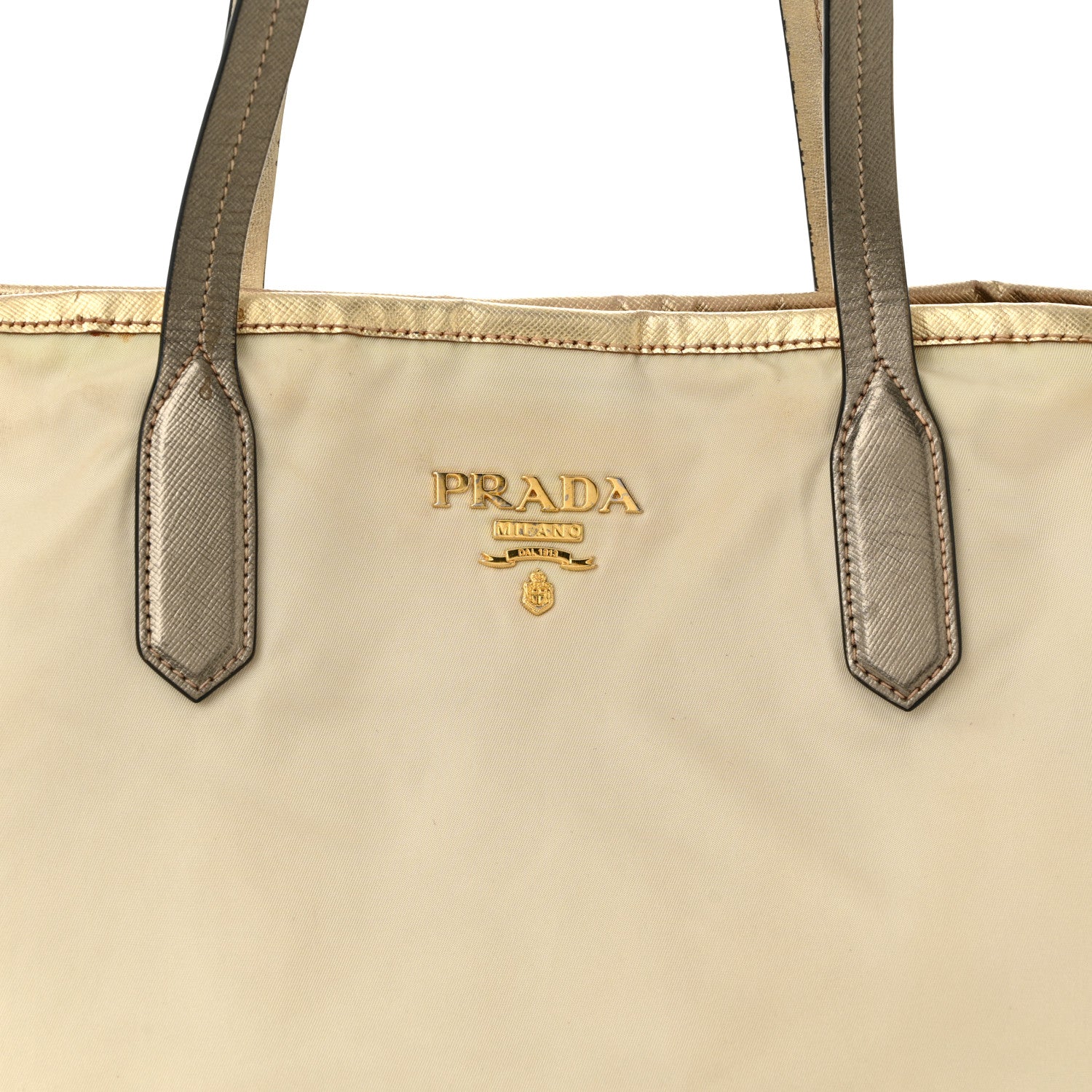 Tessuto Nylon Saffiano Shopping Tote White - Top Club