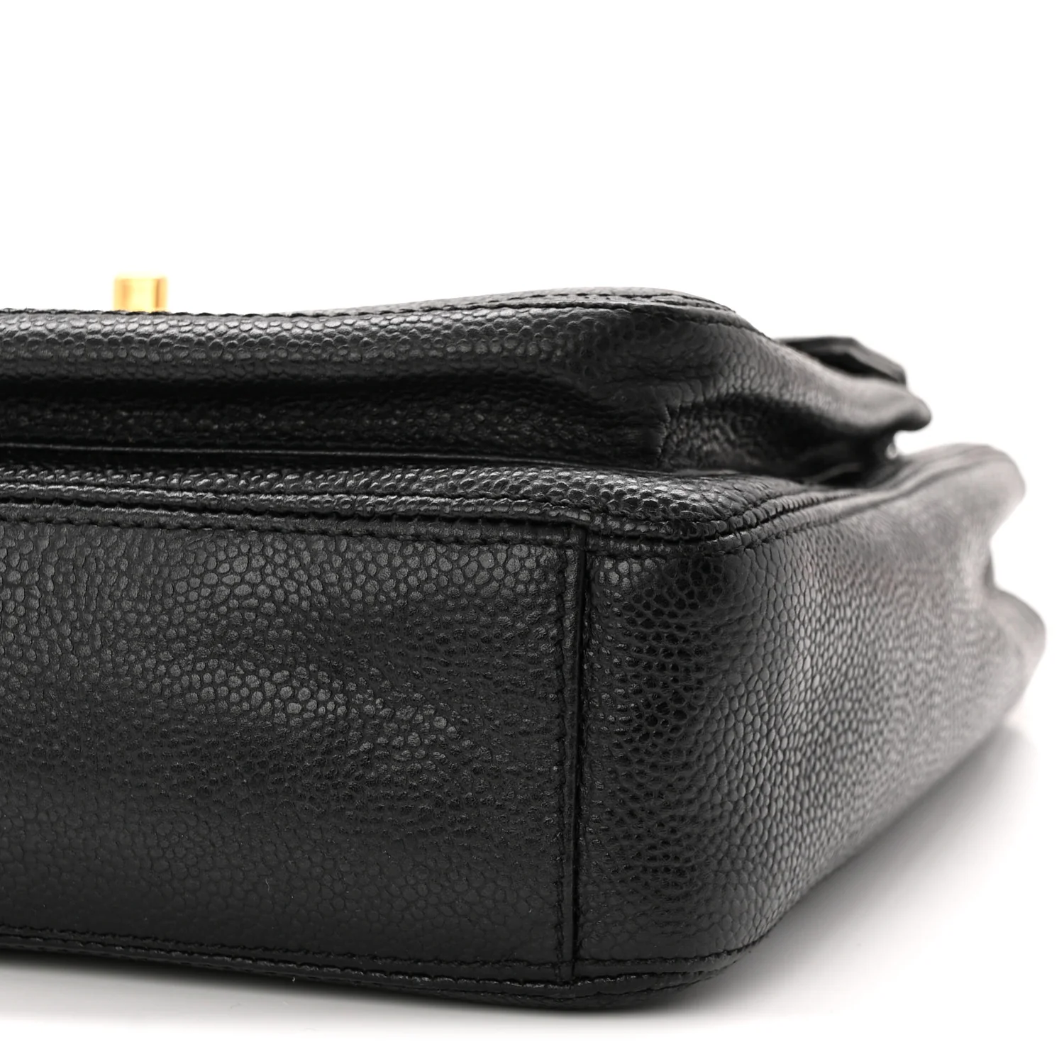 Caviar Flap Shoulder Bag Black - Top Club