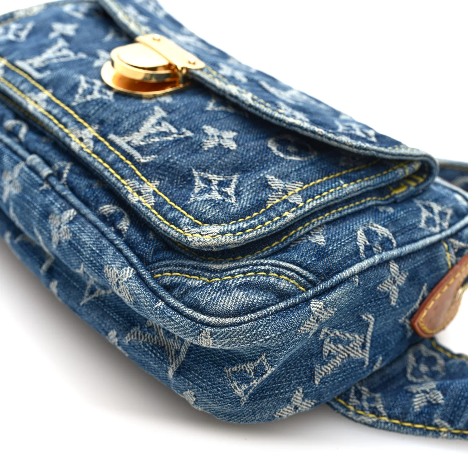 Monogram Denim Bum Bag Blue - Top Club