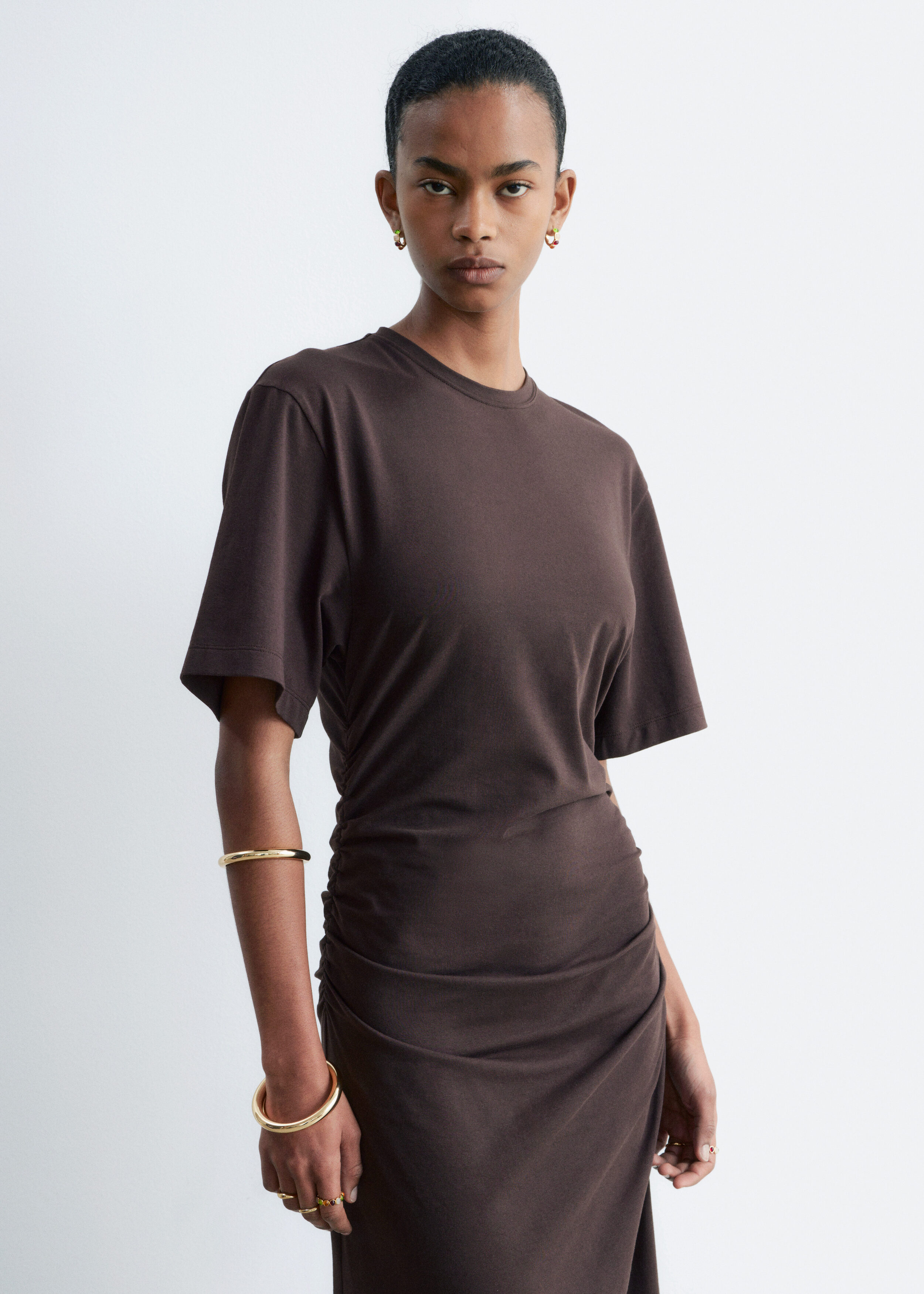 & Other Stories ASYMMETRIC MIDI T-SHIRT DRESS